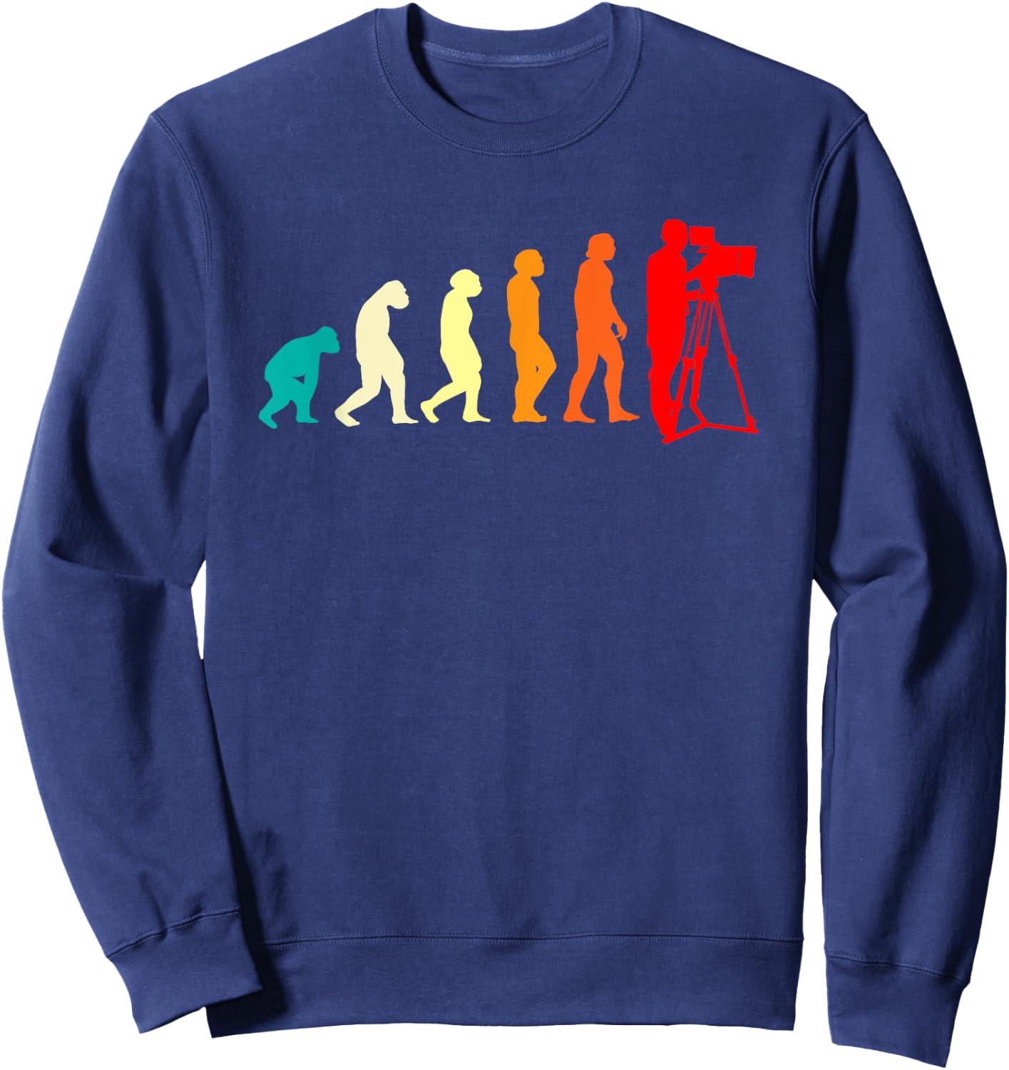 Film School Filmmaker Cinematographer Evolution Retro Sweatshirt - Sweatshirt | Navy