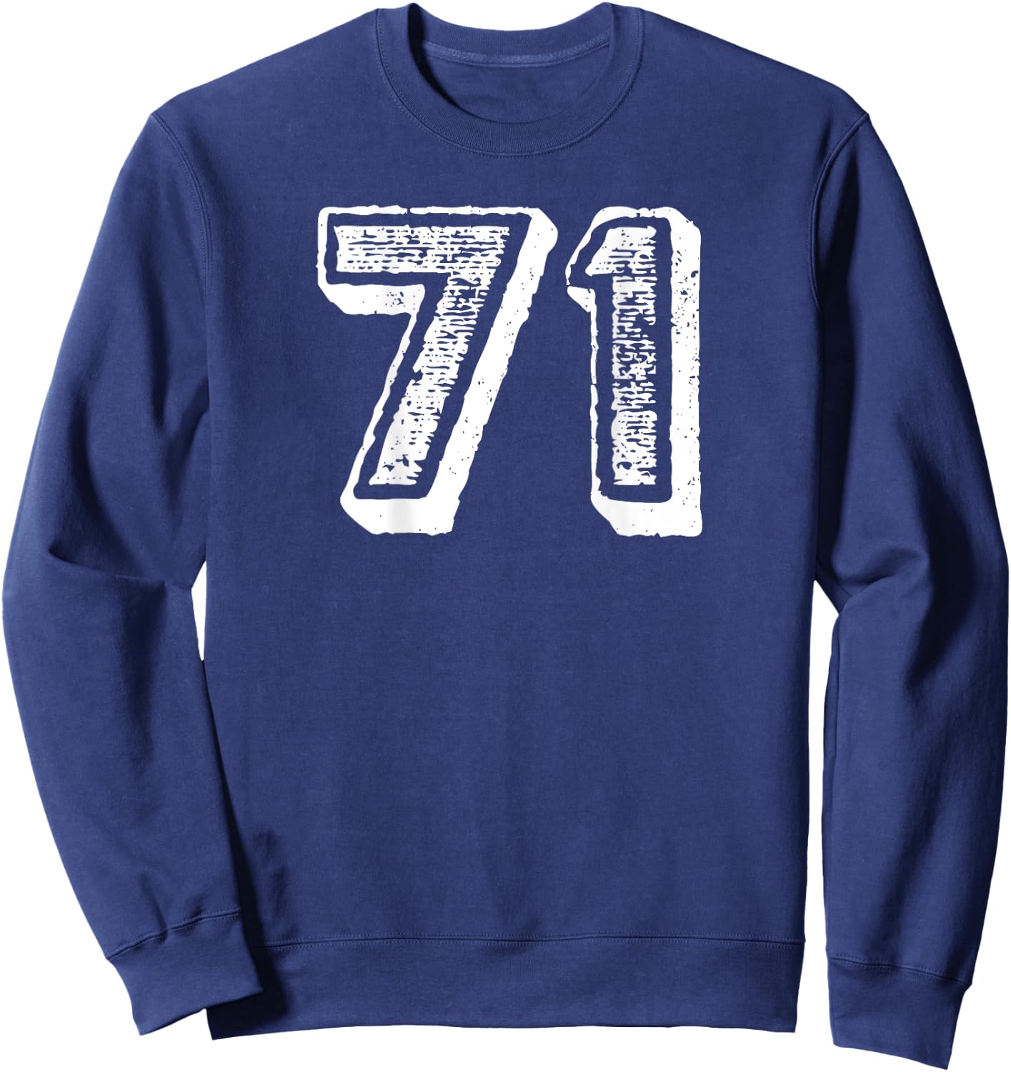 Number 71 Sports Jersey Player #71 Fan BACK PRINT Vintage Sweatshirt - Sweatshirt | Navy