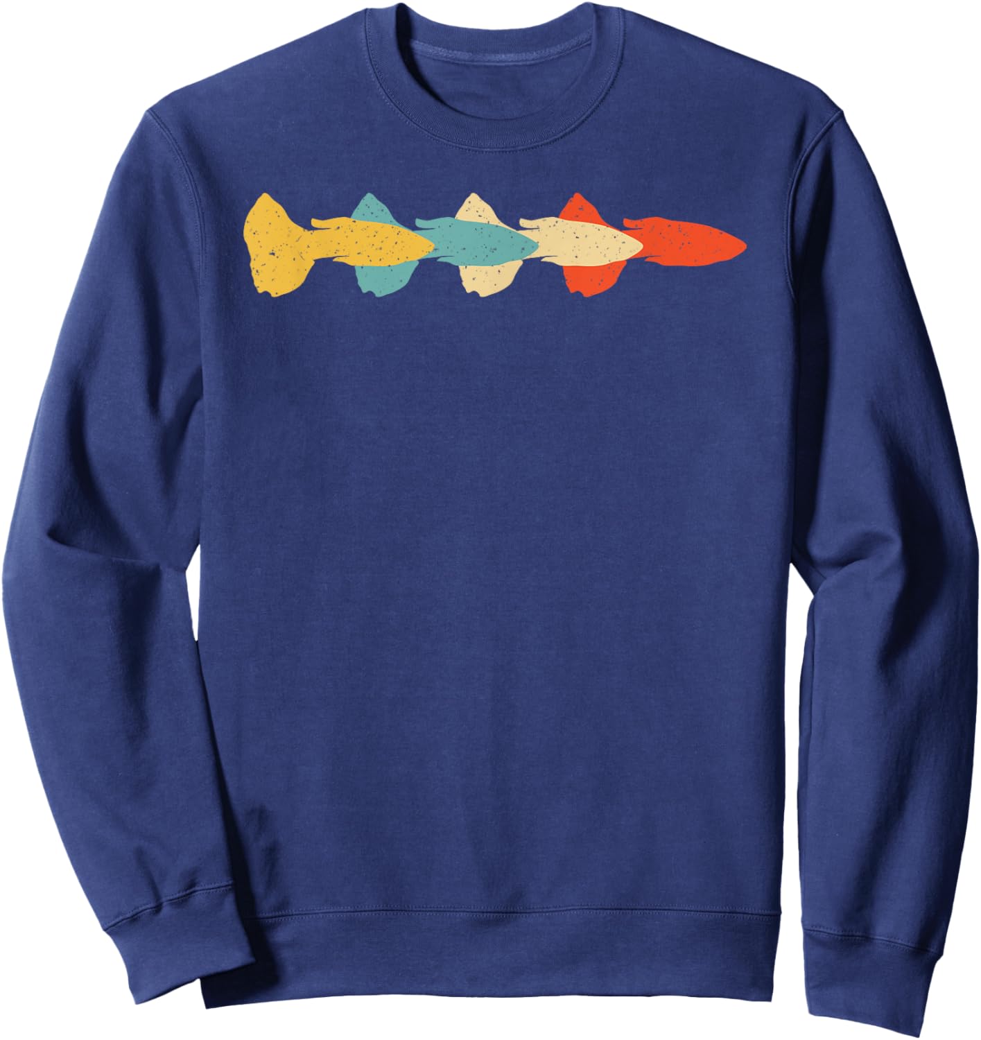 Guppy Vintage Retro Rainbow fish Pet Lover 60s 70s Gift Sweatshirt - Sweatshirt | Navy