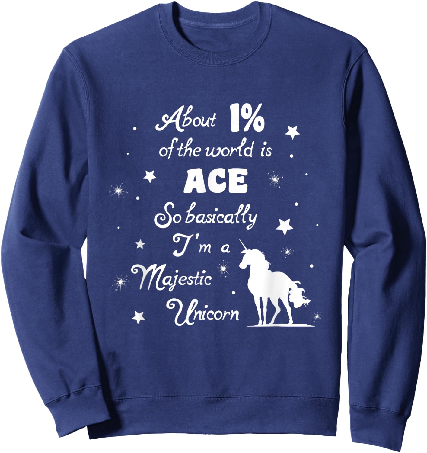 Ace Majestic Unicorn Asexuality Asexual pride Sweatshirt - Sweatshirt | Navy