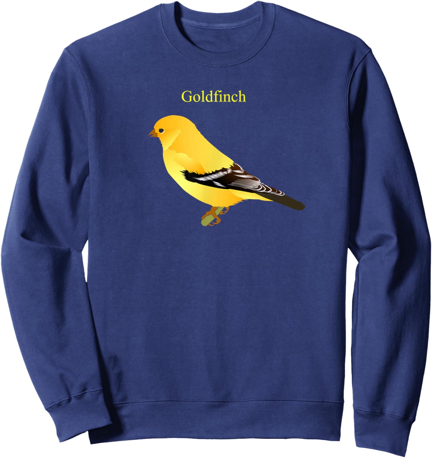 Yellow Finch Songbird Art Sweatshirt - Sweatshirt | Navy