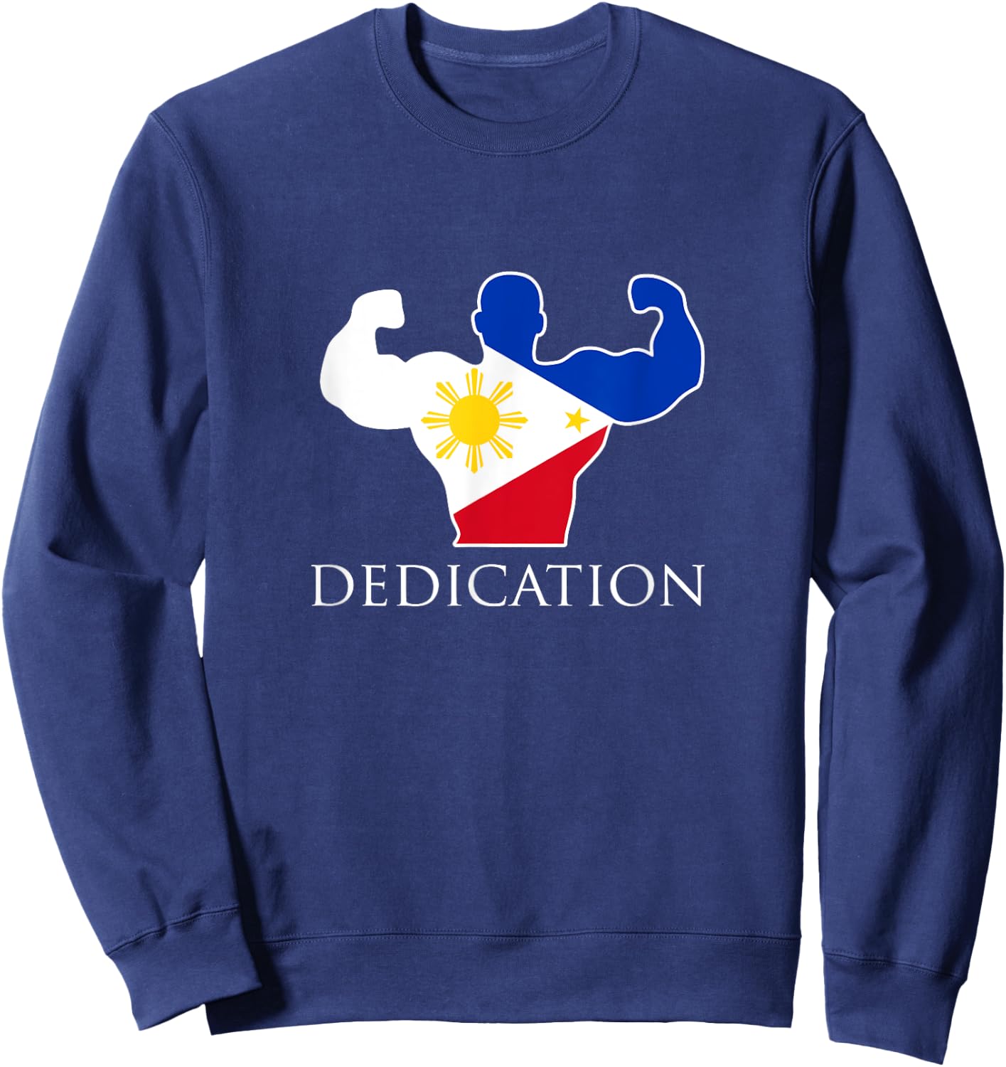 Filipino Weightlifting Philippines Flag Bodybuilder Sweatshirt - Sweatshirt | Navy