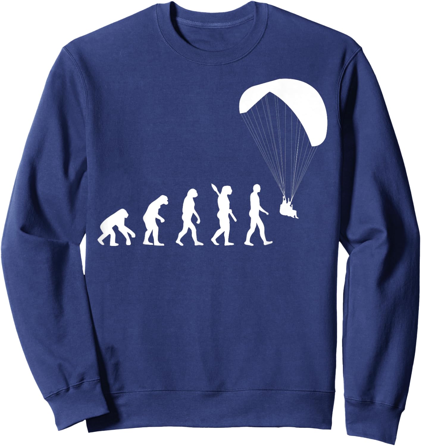 Paragliding Evolution Graphic Novelty Paraglider Soaring Sweatshirt - Sweatshirt | Navy