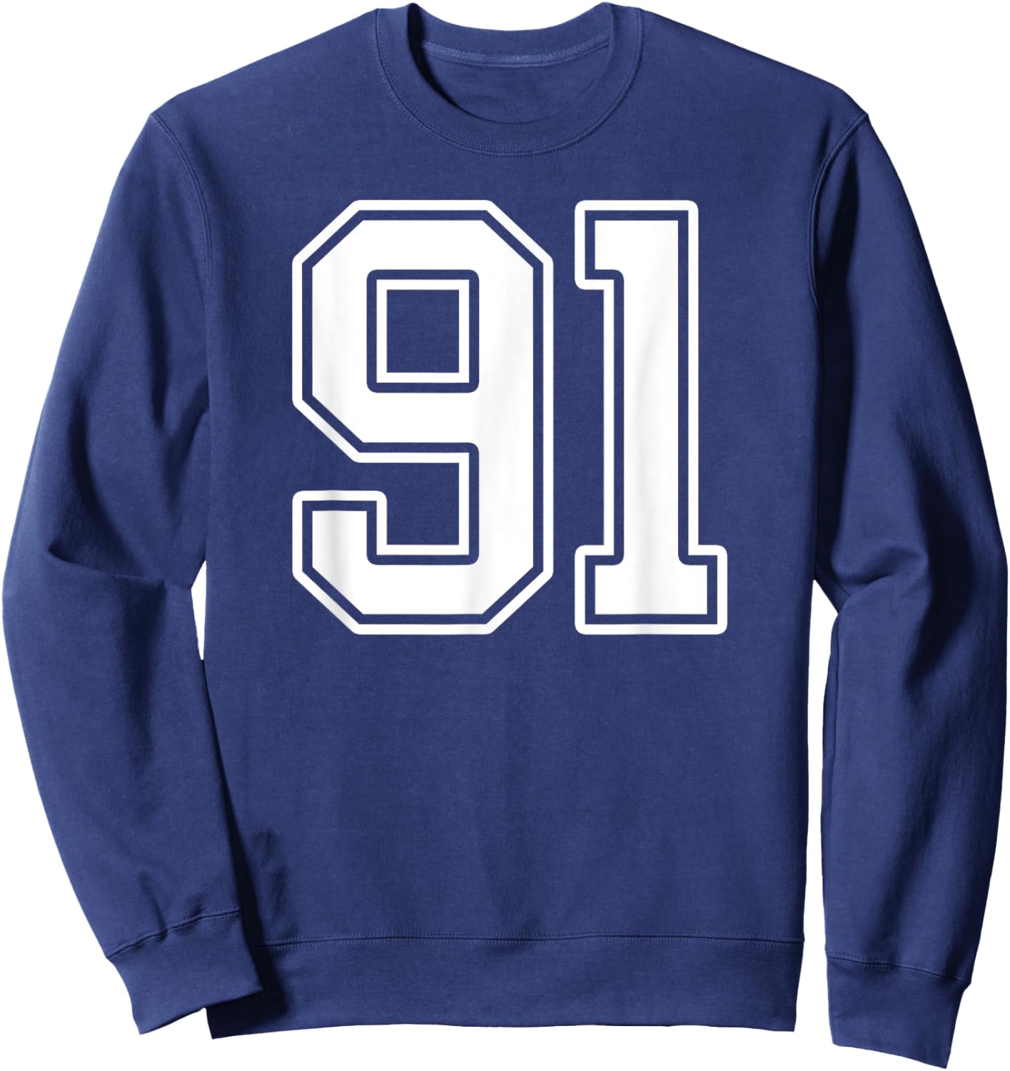 Number 91 Fan Player Jersey Style #91 Men Women Kids Sweatshirt - Sweatshirt | Navy