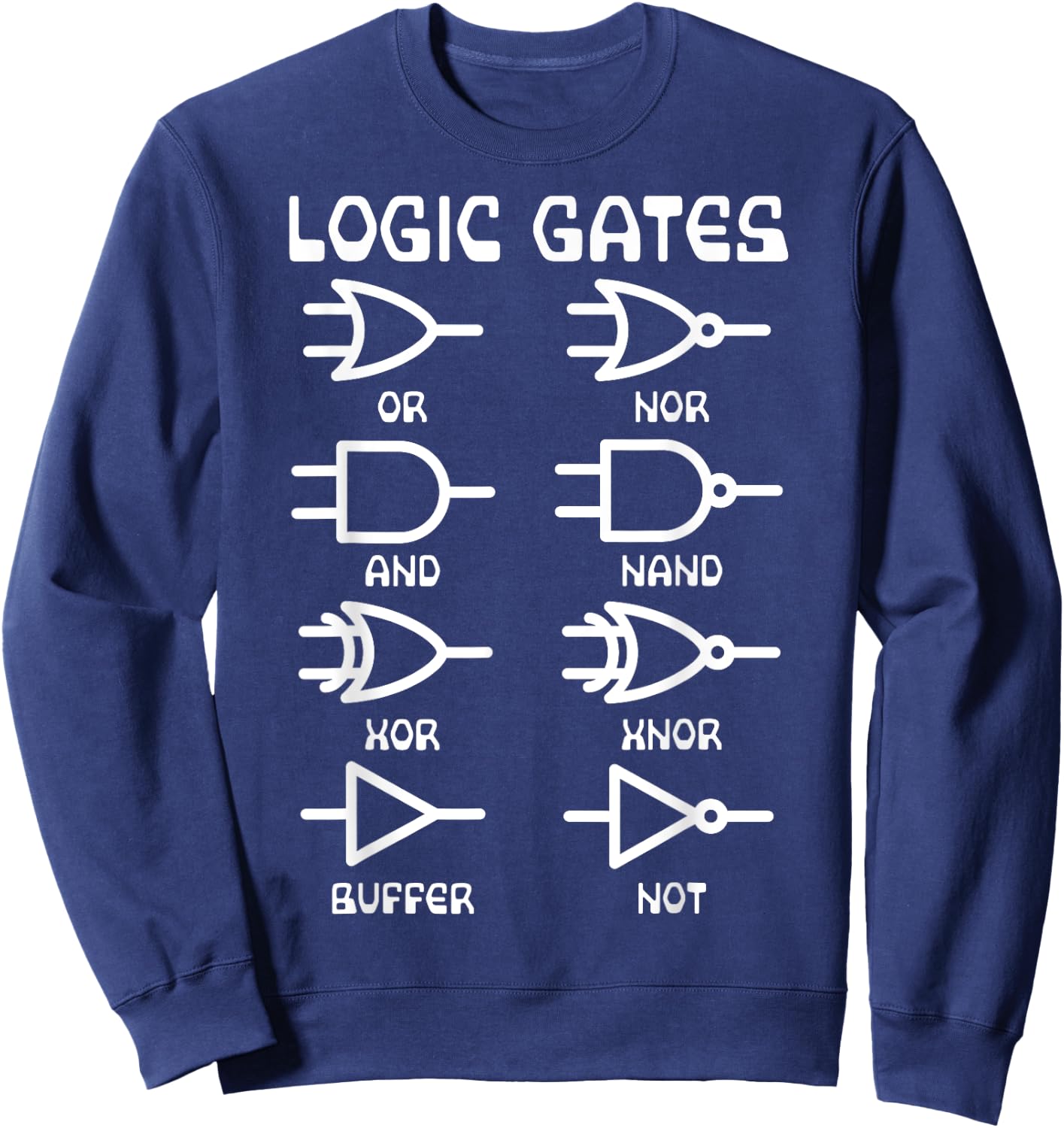 Nerdy Funny Logic Gates Computer Science Electrical Engineer Sweatshirt - Sweatshirt | Navy