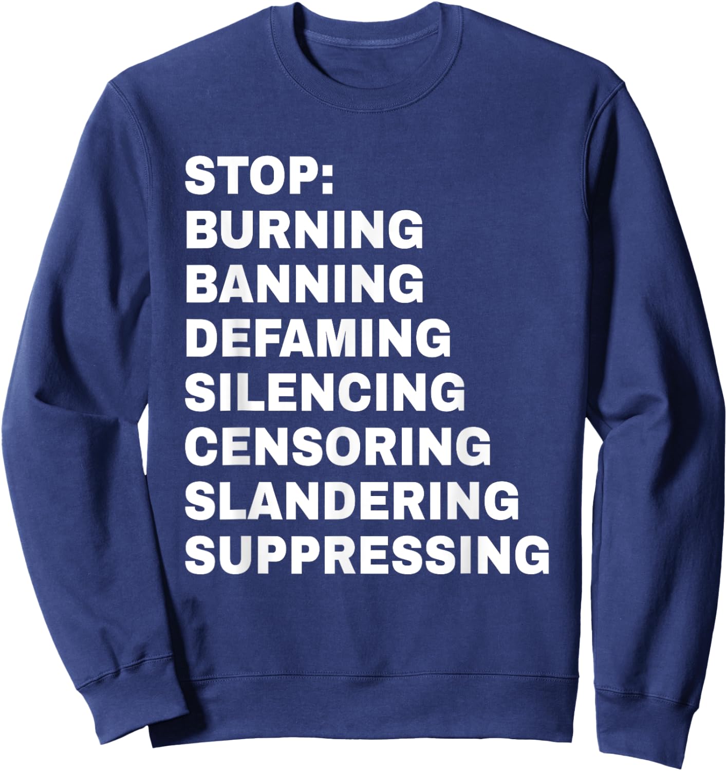 Free Speech Anti Censorship First Amendment Sweatshirt - Sweatshirt | Navy