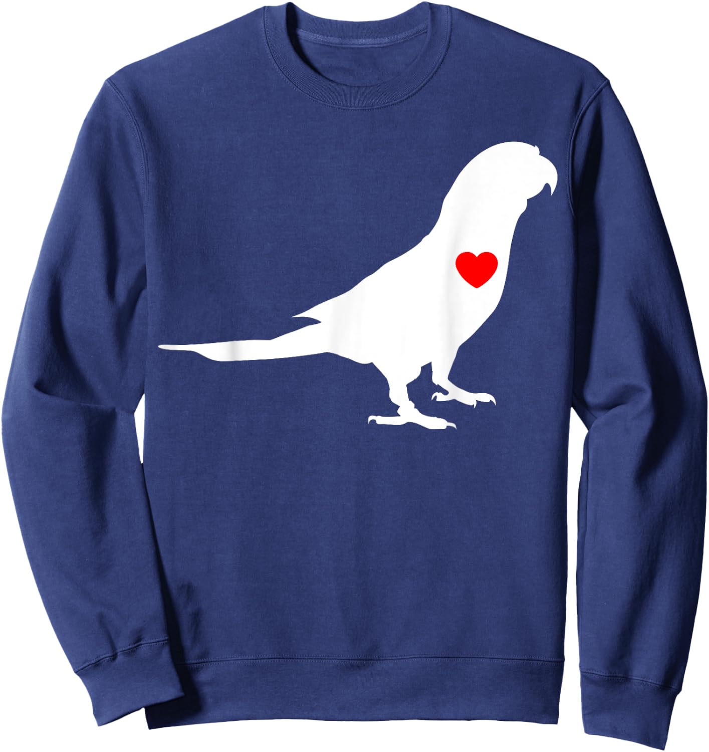 Parrot Heart Parakeet Tiel Quarrion Cockatoo Bird Ringneck Sweatshirt - Sweatshirt | Navy