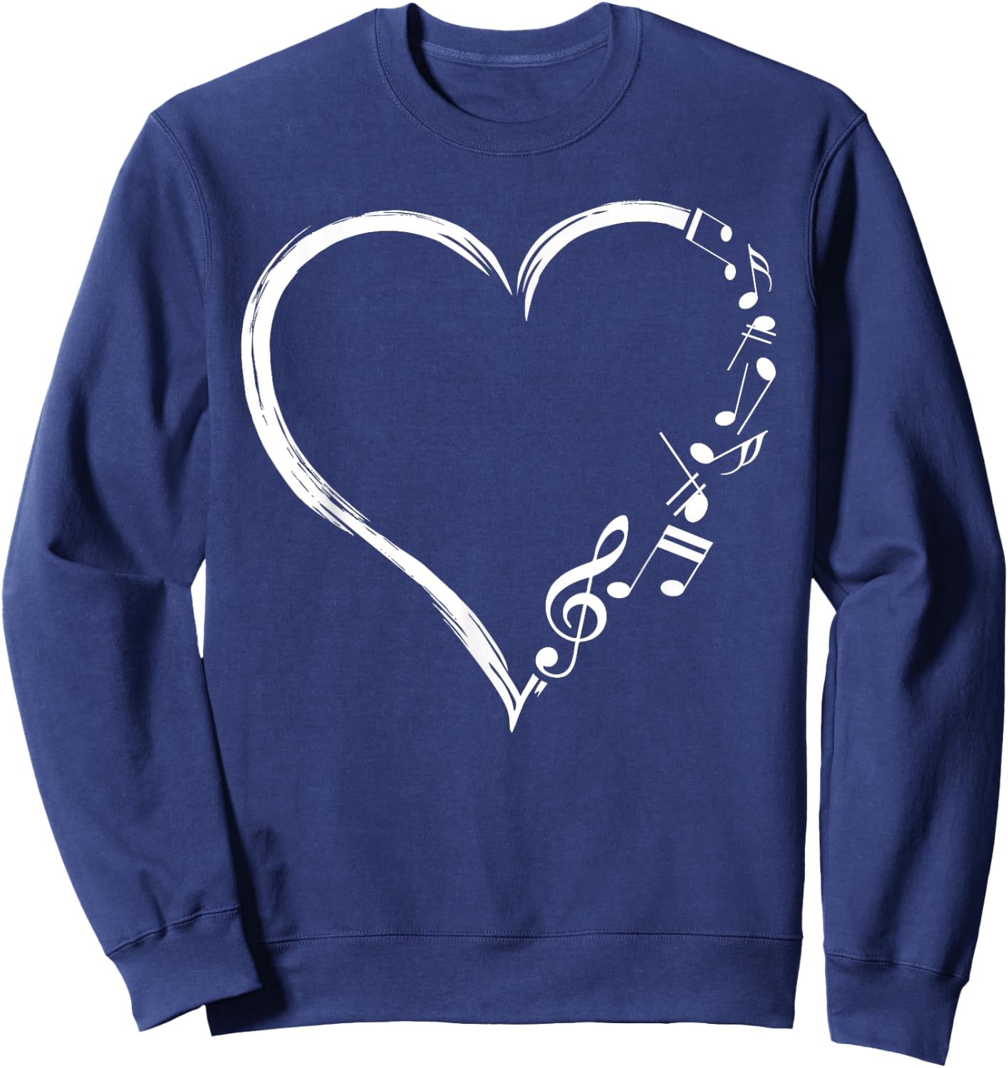 Music Frequency Cute Heart Notes Clef Musicians Music Lover Sweatshirt - Sweatshirt | Navy