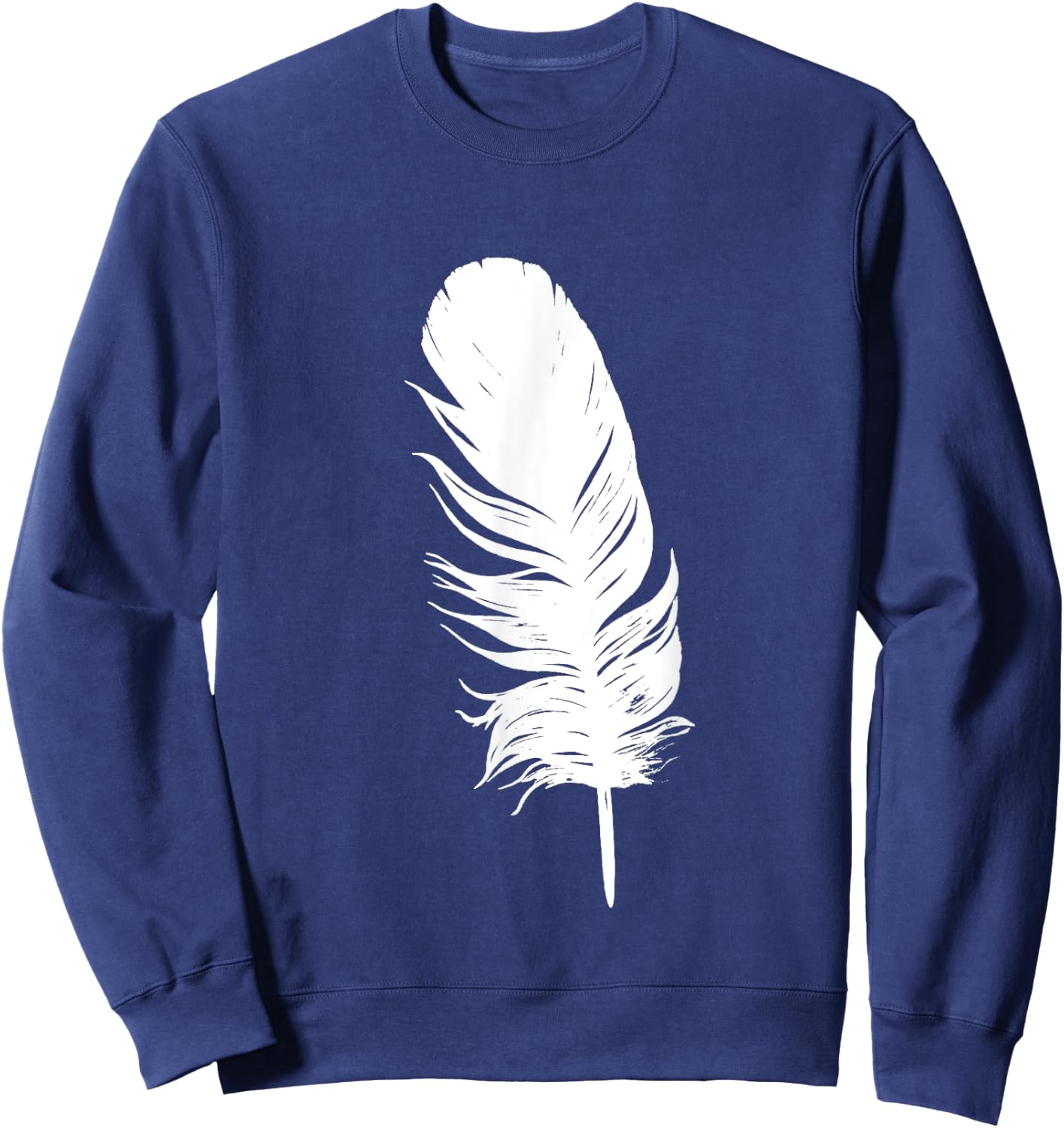 White feather print, casual, graphic, sleeveless summer Women Kids Sweatshirt - Sweatshirt | Navy
