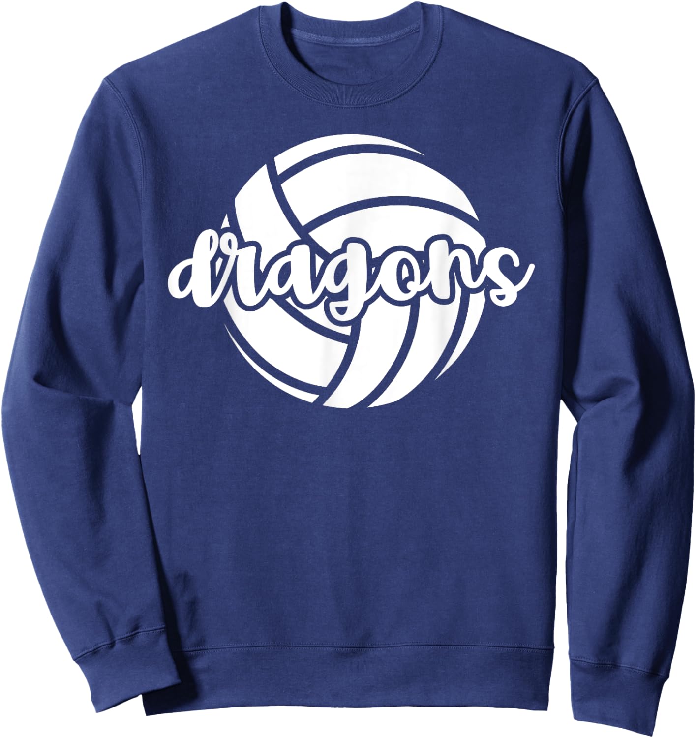 Dragons Volleyball Team Mascot School Spirit Game Night Sweatshirt - Sweatshirt | Navy