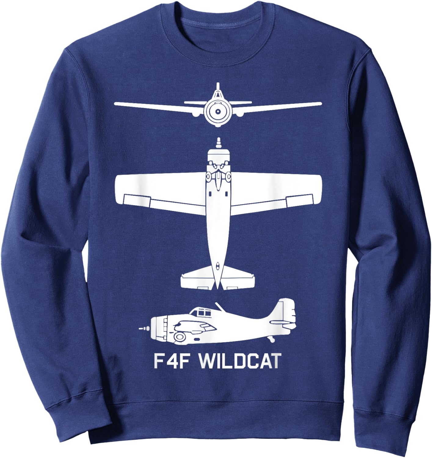 F4F Wildcat American WW2 Fighter Plane Men Women Girls Kids Sweatshirt - Sweatshirt | Navy