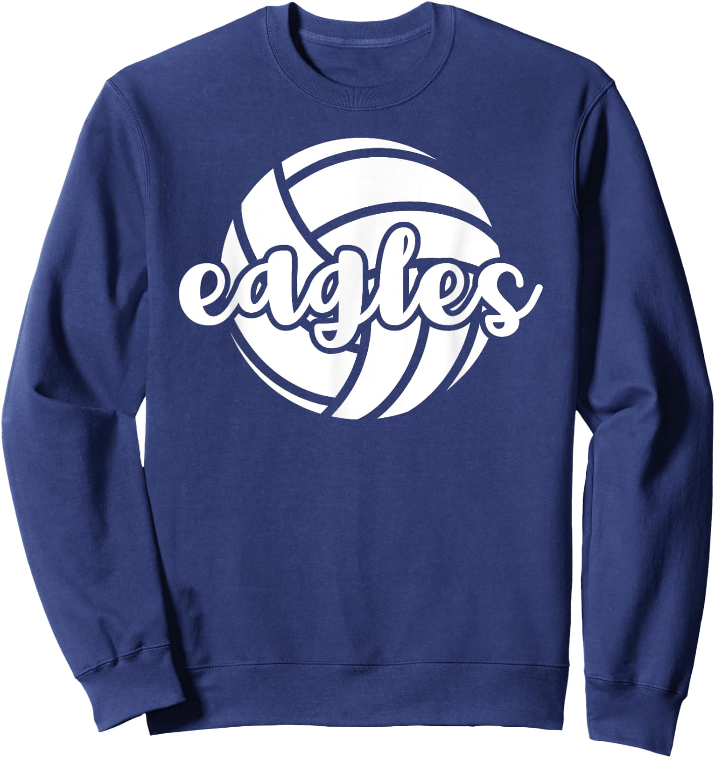 Eagles Volleyball Team Mascot School Spirit Game Night Sweatshirt - Sweatshirt | Navy