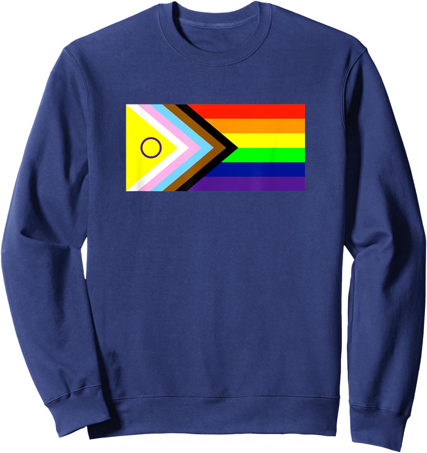 Progress Pride Flag Intersex Pride Flag Sweatshirt - Sweatshirt | Navy
