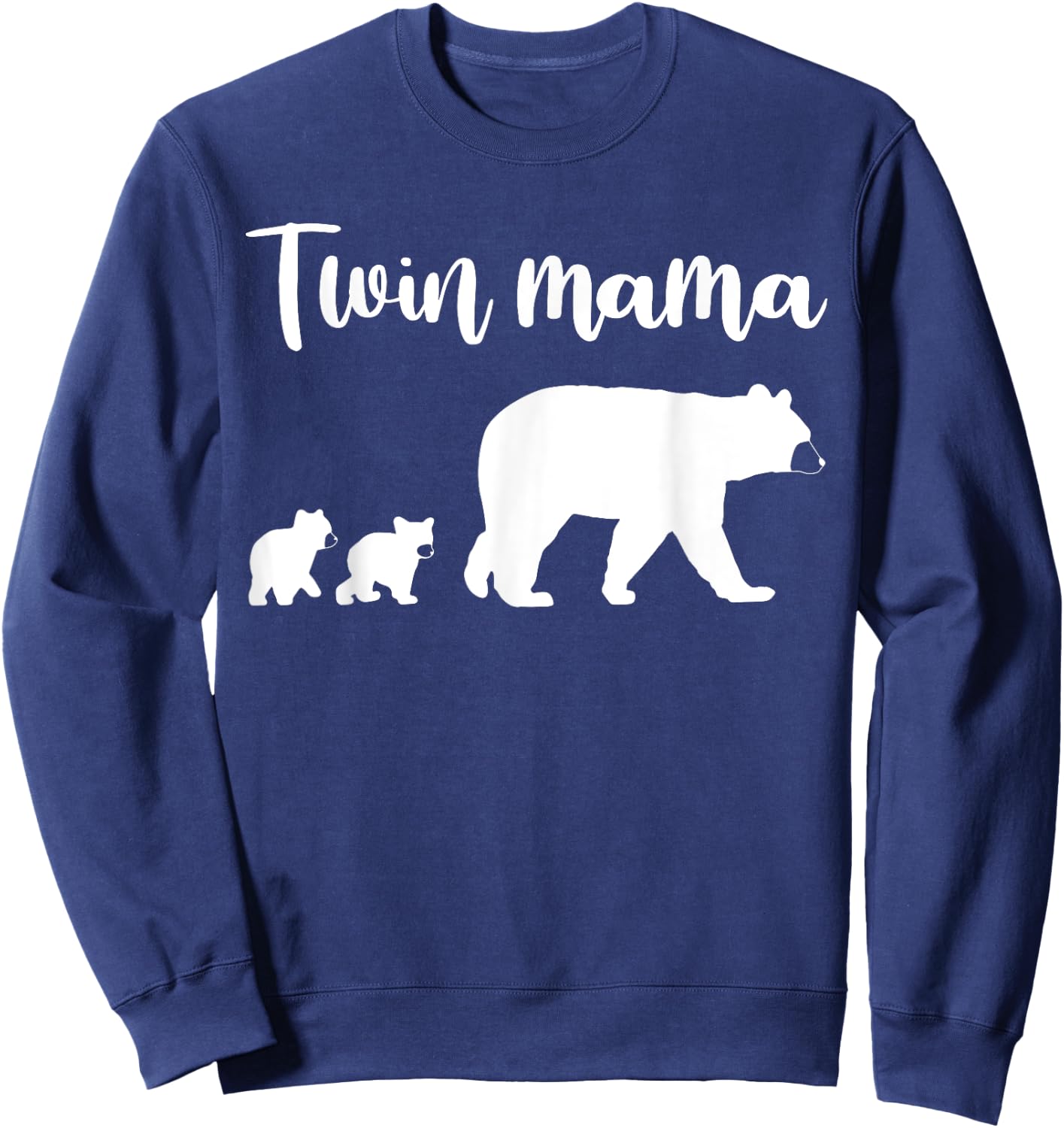 Funny Twin Mom Gift Mother Cool Mama Bear And Cubs Sweatshirt - Sweatshirt | Navy
