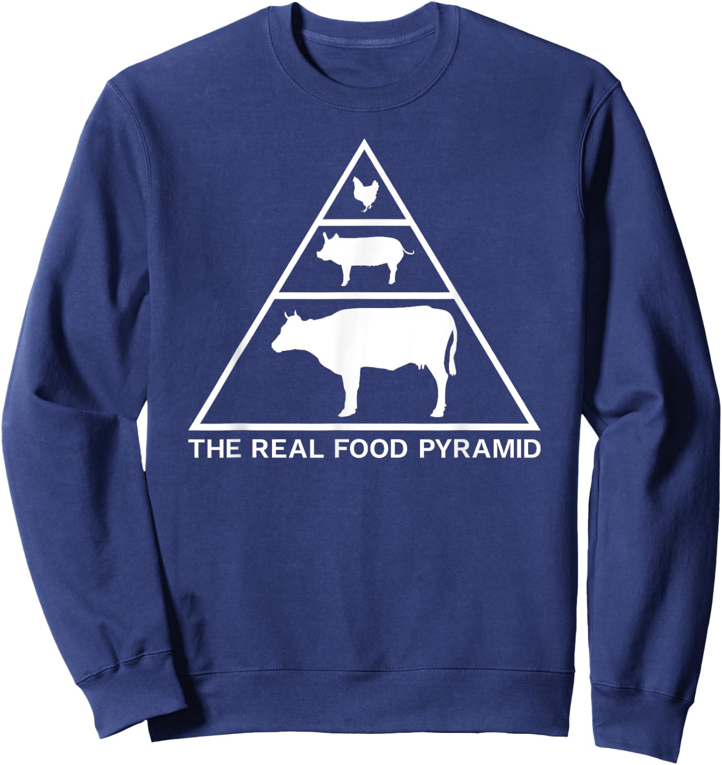 The Real Food Pyramid Carnivore Meat Eater Sweatshirt - Sweatshirt | Navy