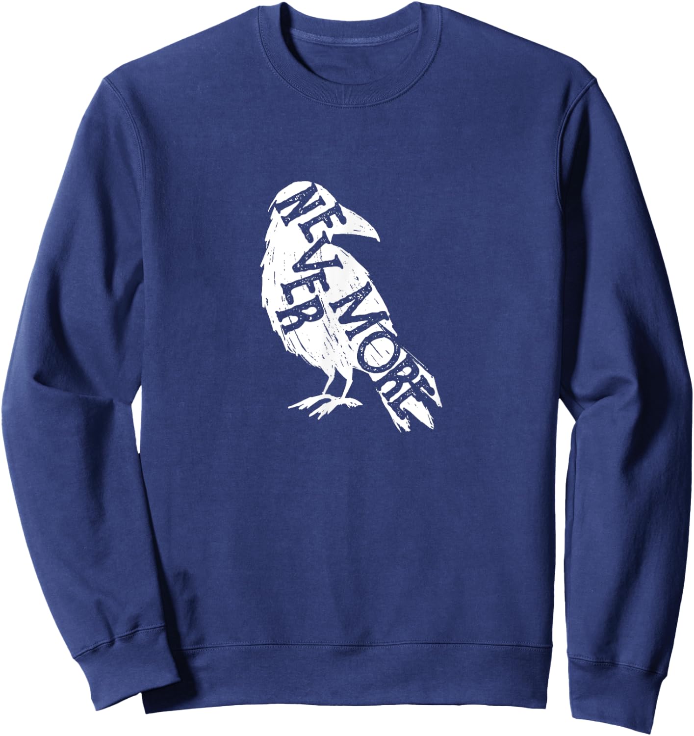 Nevermore Poe Raven - Cool Edgar Allen Poe Raven Sweatshirt - Sweatshirt | Navy