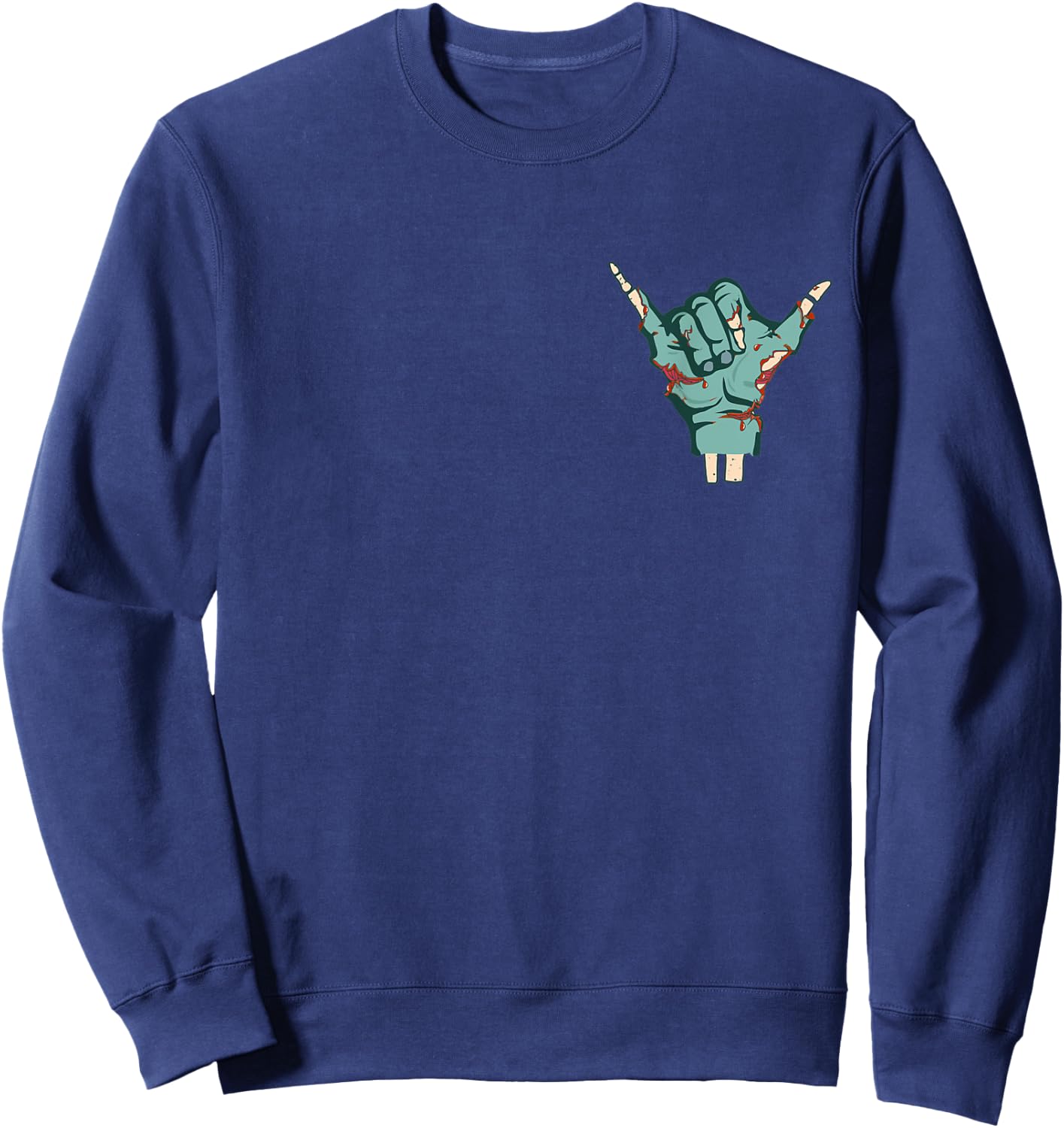 Shaka Skeleton Zombie Hand Spooky Halloween Costume Surfers Sweatshirt - Sweatshirt | Navy