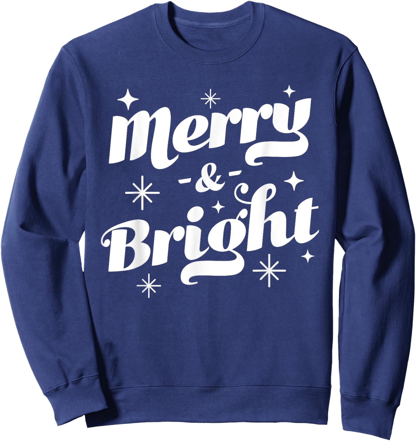 Merry and Bright - Cute Red Matching Family Christmas Pajama Sweatshirt - Sweatshirt | Navy