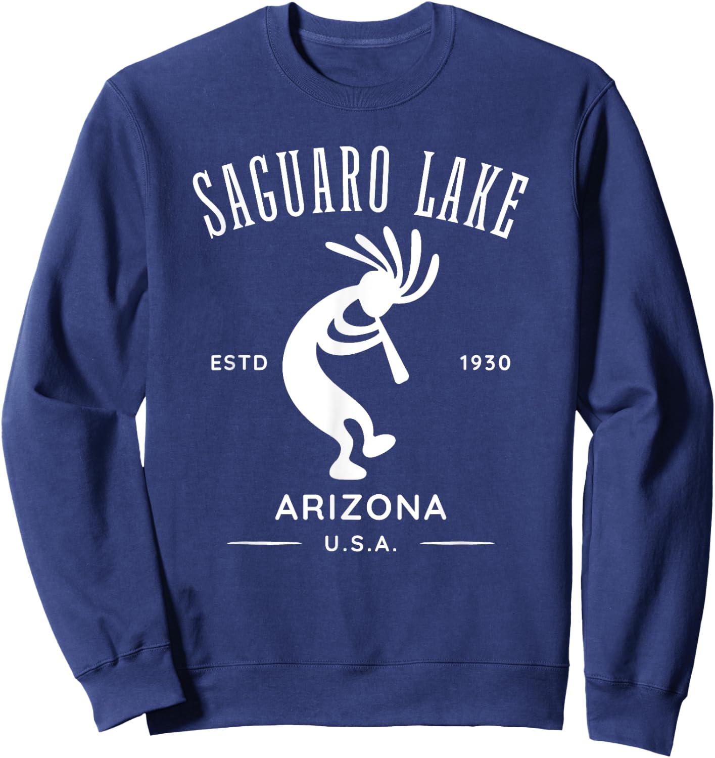 Saguaro Lake Arizona Dancing Kokopelli Design Sweatshirt - Sweatshirt | Navy