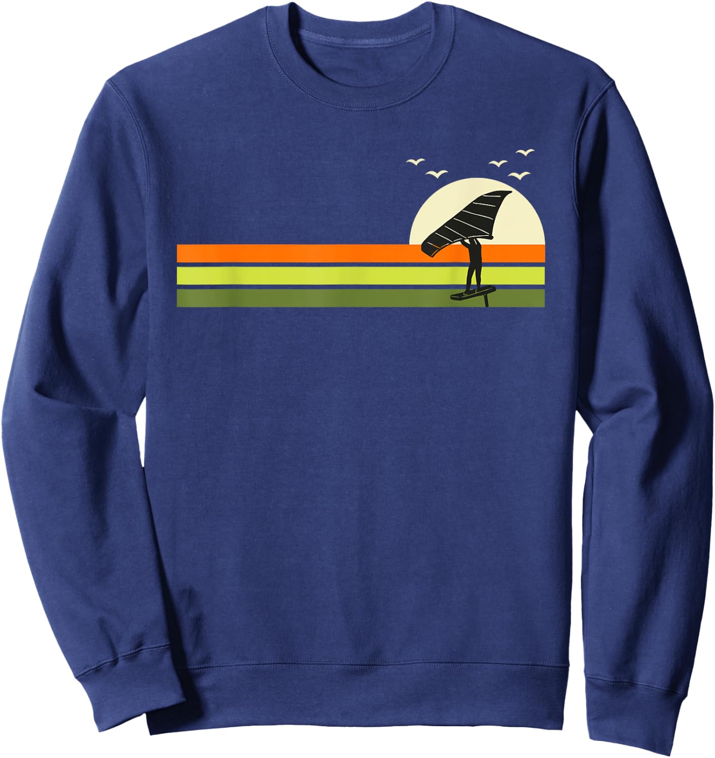 Wing Surf Retro Wing Foil Wingfoil Sweatshirt - Sweatshirt | Navy
