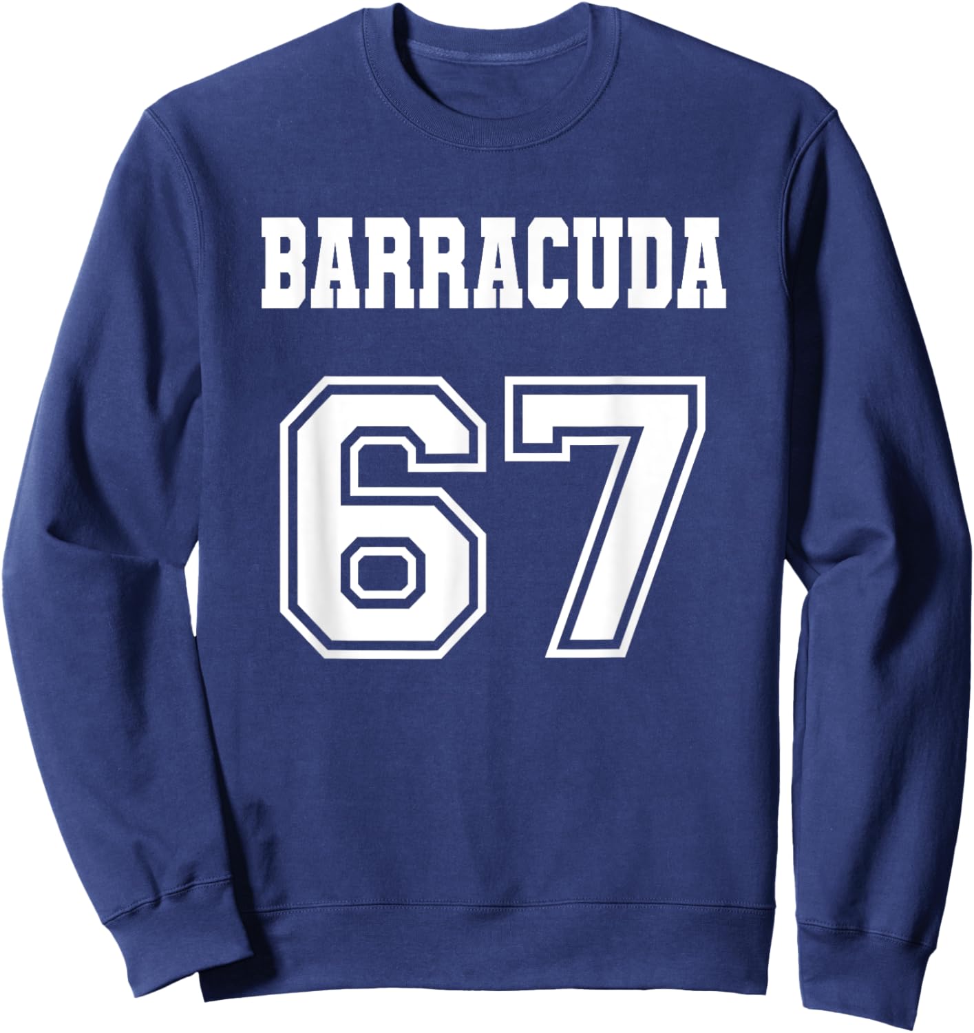 Jersey Style Barracuda 67 1967 Old School Muscle Car Fishing Sweatshirt - Sweatshirt | Navy