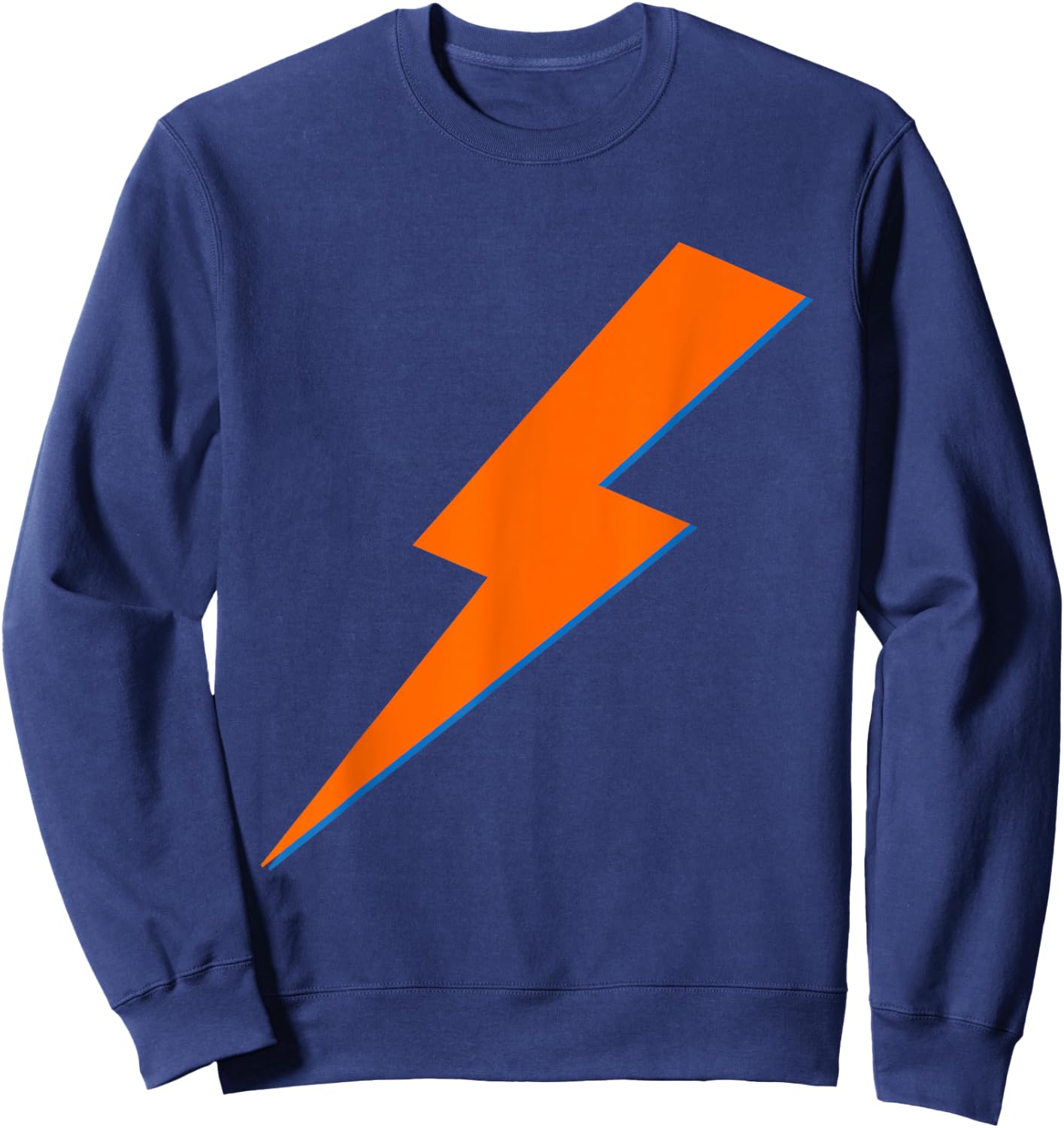 Cool Orange Blue Lightning Bolt Print Sweatshirt - Sweatshirt | Navy