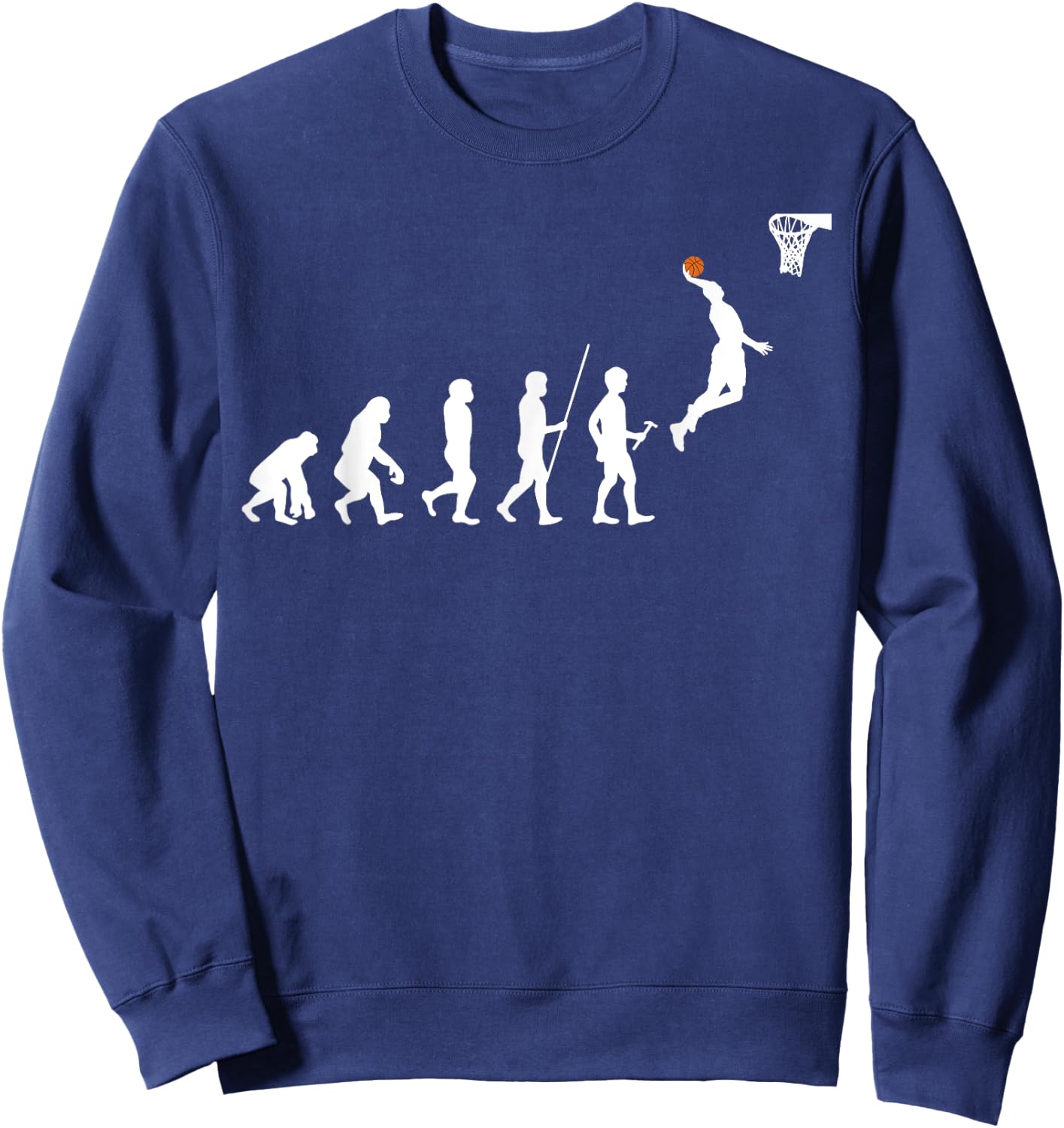 Human Evolution Basketball Sweatshirt - Sweatshirt | Navy