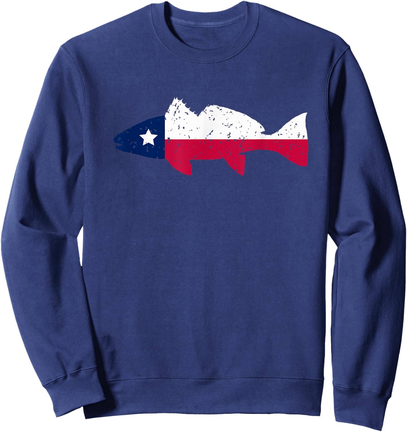Texas Redfish Fishing | Texas Red Drum Fishing | Vintage Sweatshirt - Sweatshirt | Navy