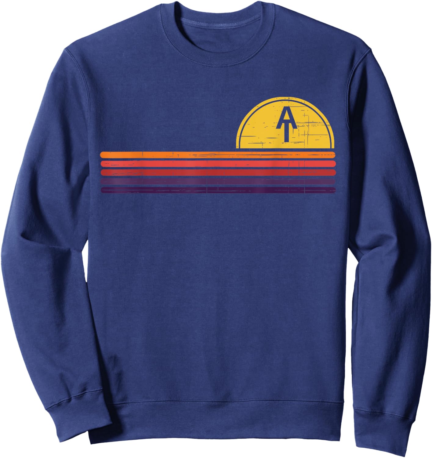 Vintage Appalachian Trail Horizontal Stripe Hiking Sweatshirt - Sweatshirt | Navy