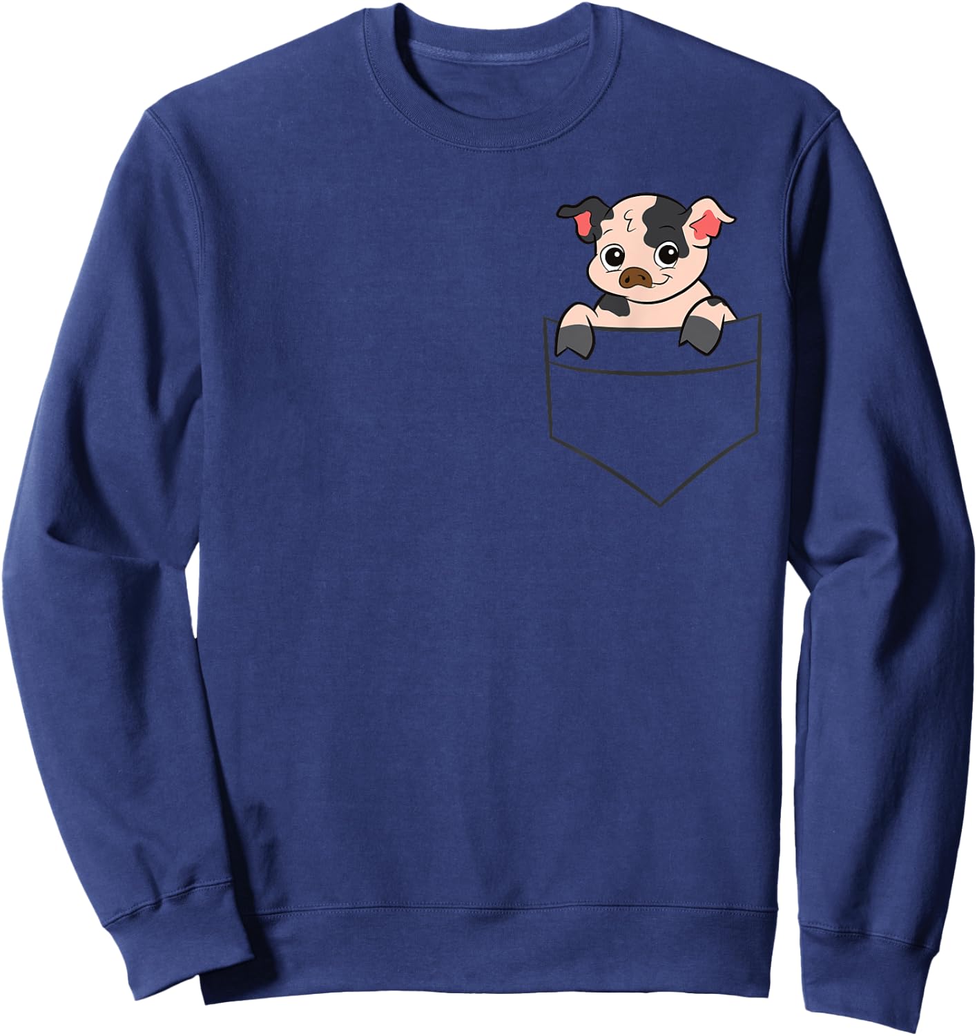 Kunekune Pig In a Pocket Cute Pocket Kunekune Pig Sweatshirt - Sweatshirt | Navy