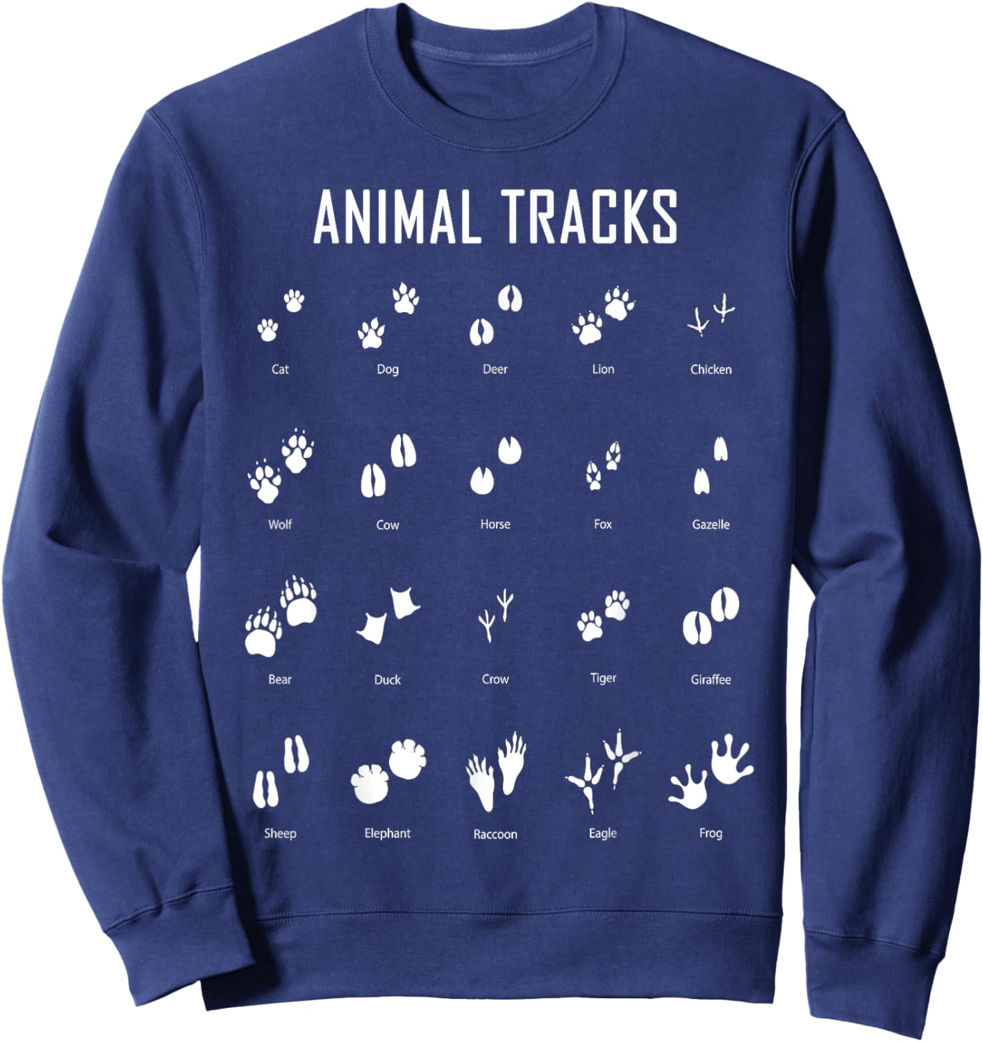 Animal Tracks Footprints Paws Nature Explorer Animals Lover Sweatshirt - Sweatshirt | Navy