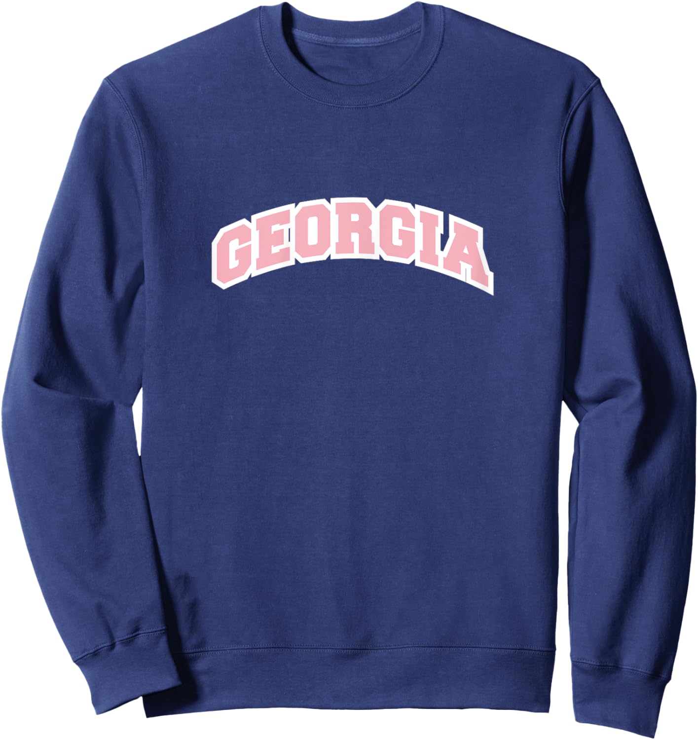 Georgia Varsity College Style Pink Sweatshirt - Sweatshirt | Navy