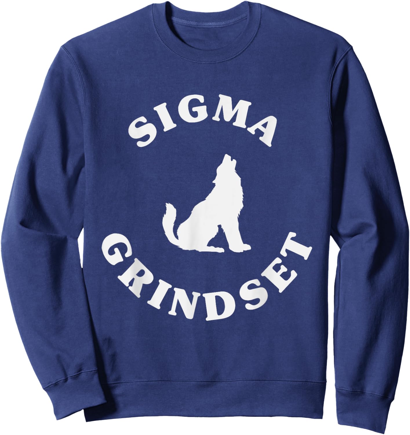 Sigma Grindset Lone Sigma Wolf Sweatshirt - Sweatshirt | Navy