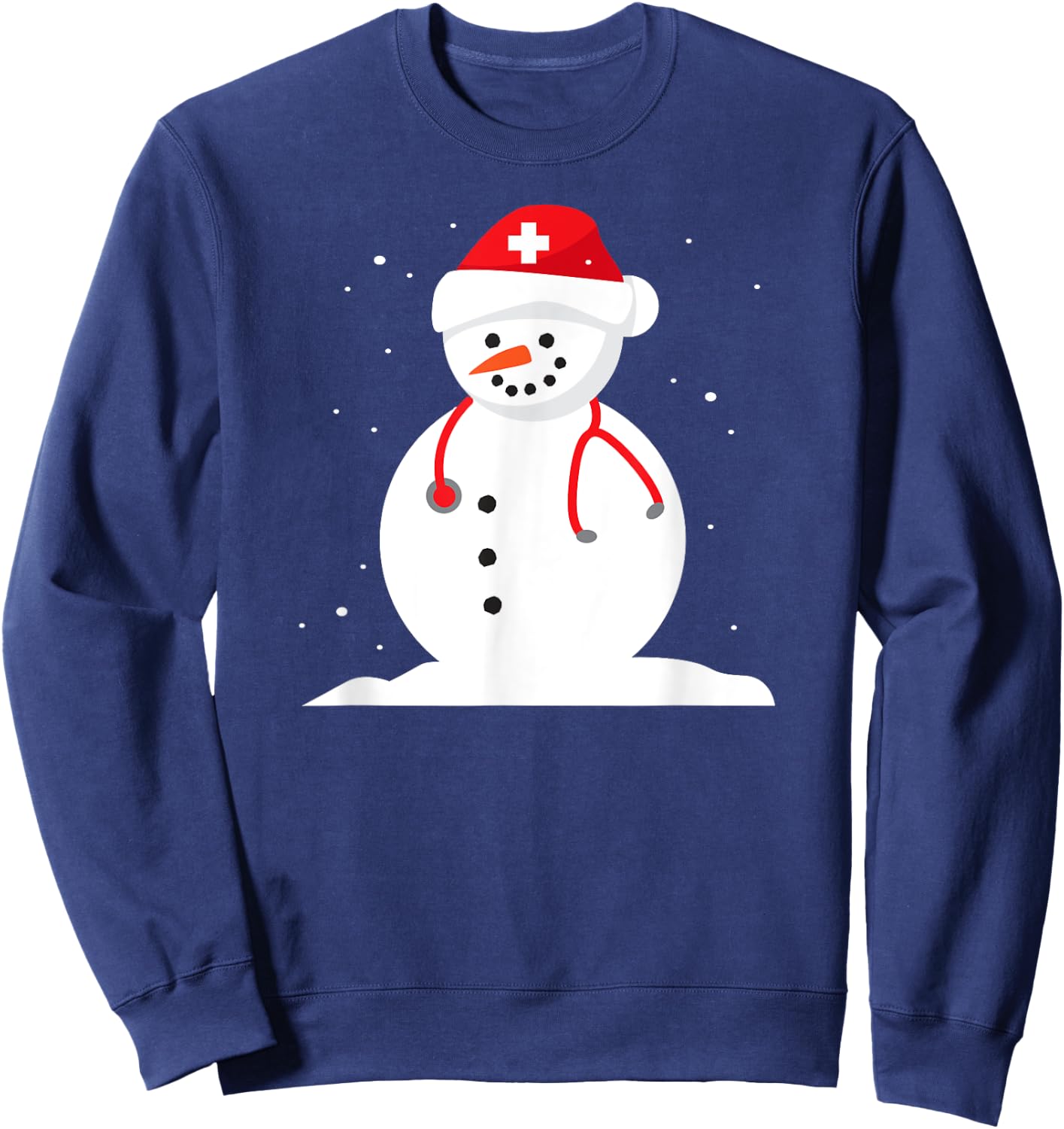Snowman Nurse Cute Christmas Winter Holiday Snow Gift Sweatshirt - Sweatshirt | Navy