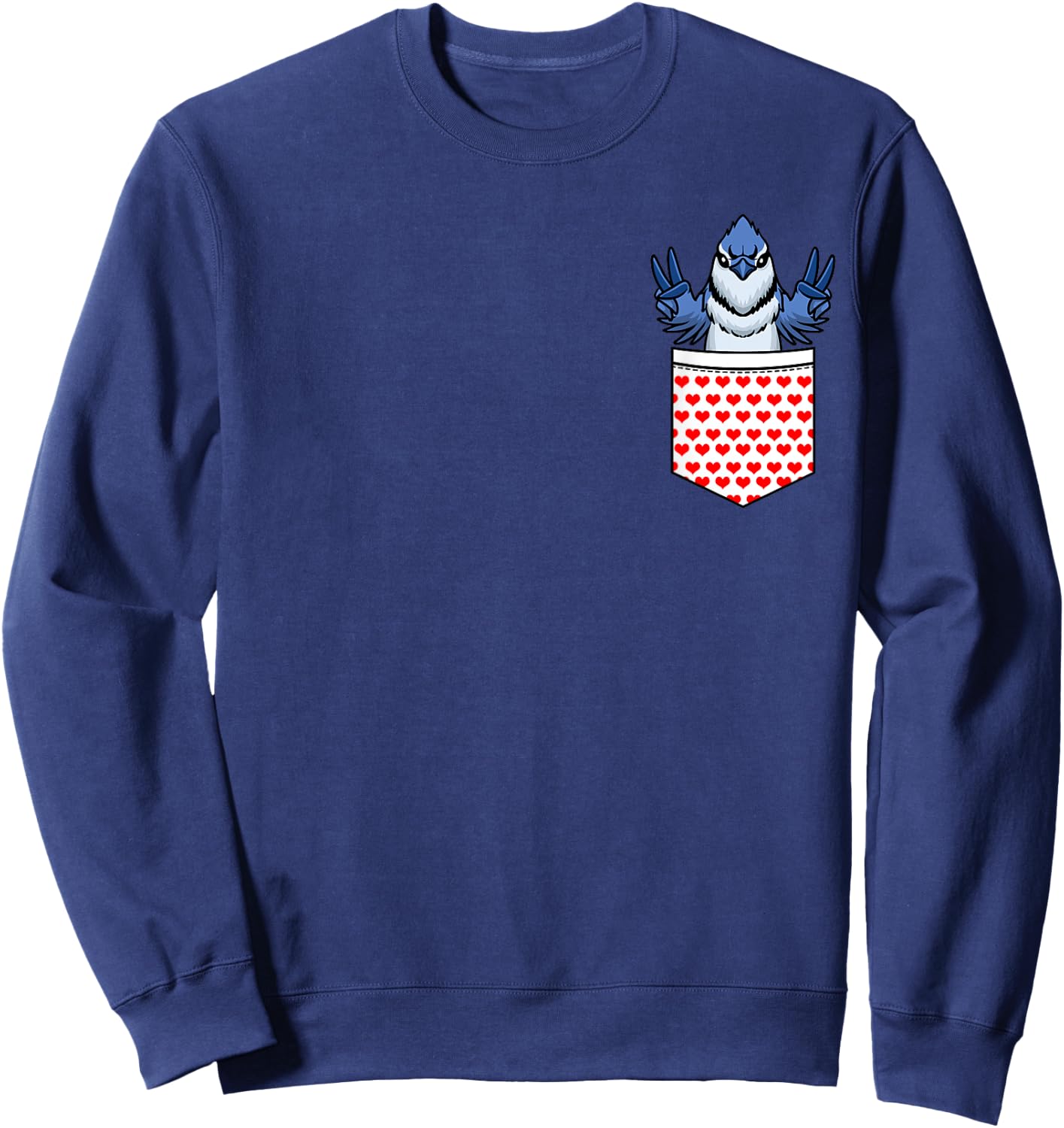 Blue Jay Bird Cyanocitta Cristata In Pocket Sweatshirt - Sweatshirt | Navy