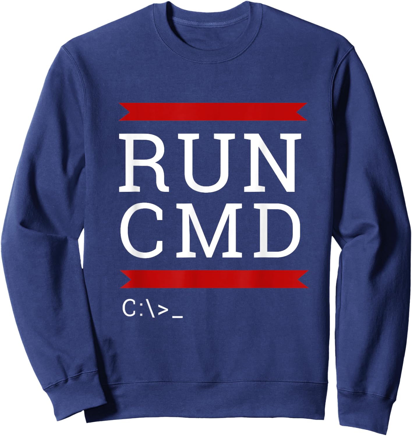 RUN CMD - Funny Software Programmer Coder shirt Sweatshirt - Sweatshirt | Navy