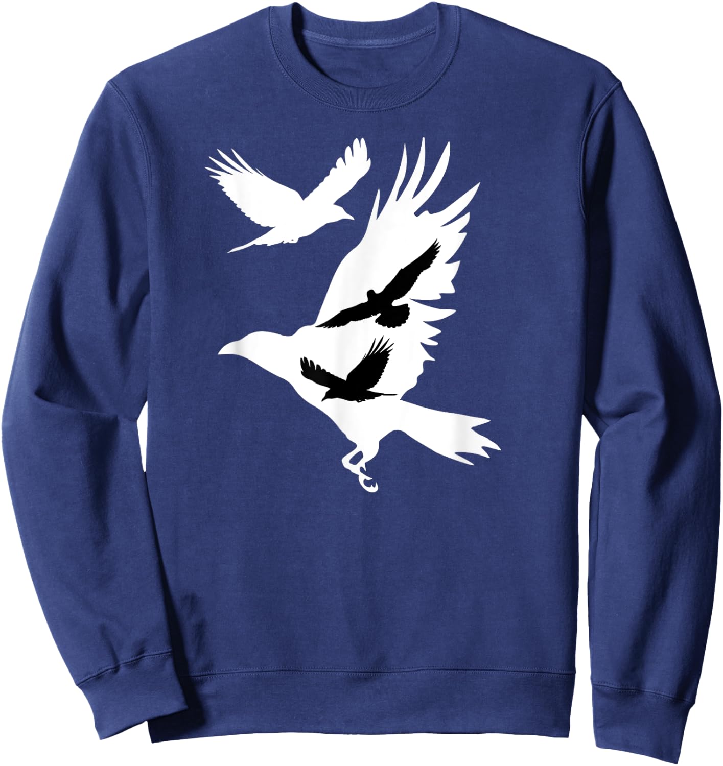 Crows in Flight Crow Raven Blackbird Bird Ornithology Sweatshirt - Sweatshirt | Navy