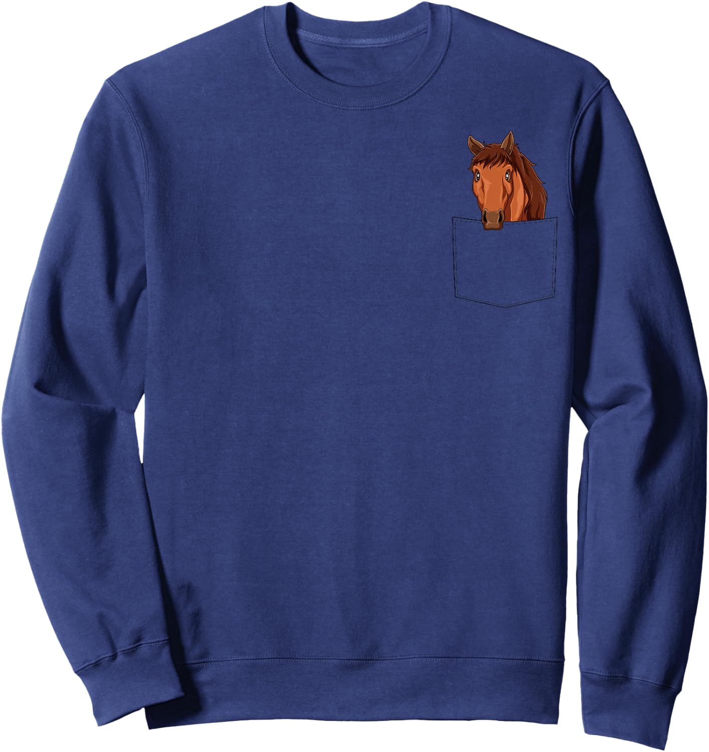 Horse Pocket Horse In Pocket Horse Peeking Funny Farming Sweatshirt - Sweatshirt | Navy