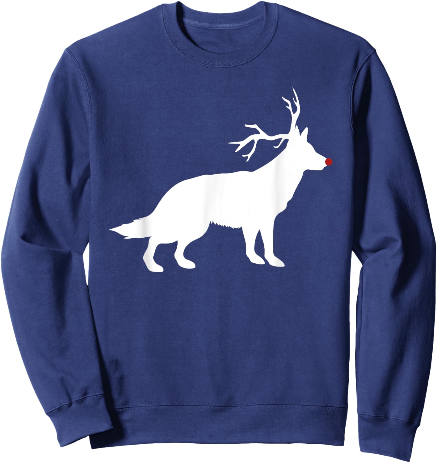 Funny German Shepherd Dog Christmas Reindeer Antlers Xmas Sweatshirt - Sweatshirt | Navy
