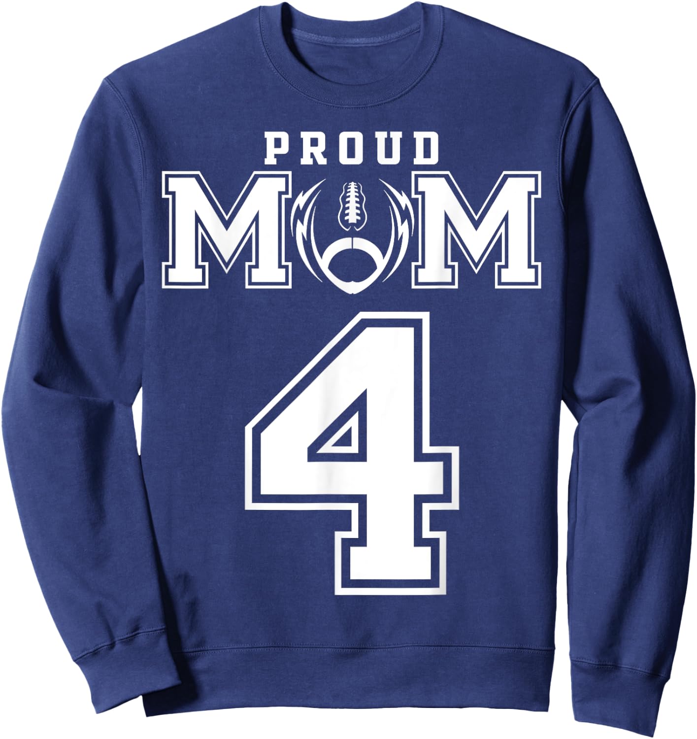 Custom Proud Football Mom Number 4 Personalized Sweatshirt - Sweatshirt | Navy