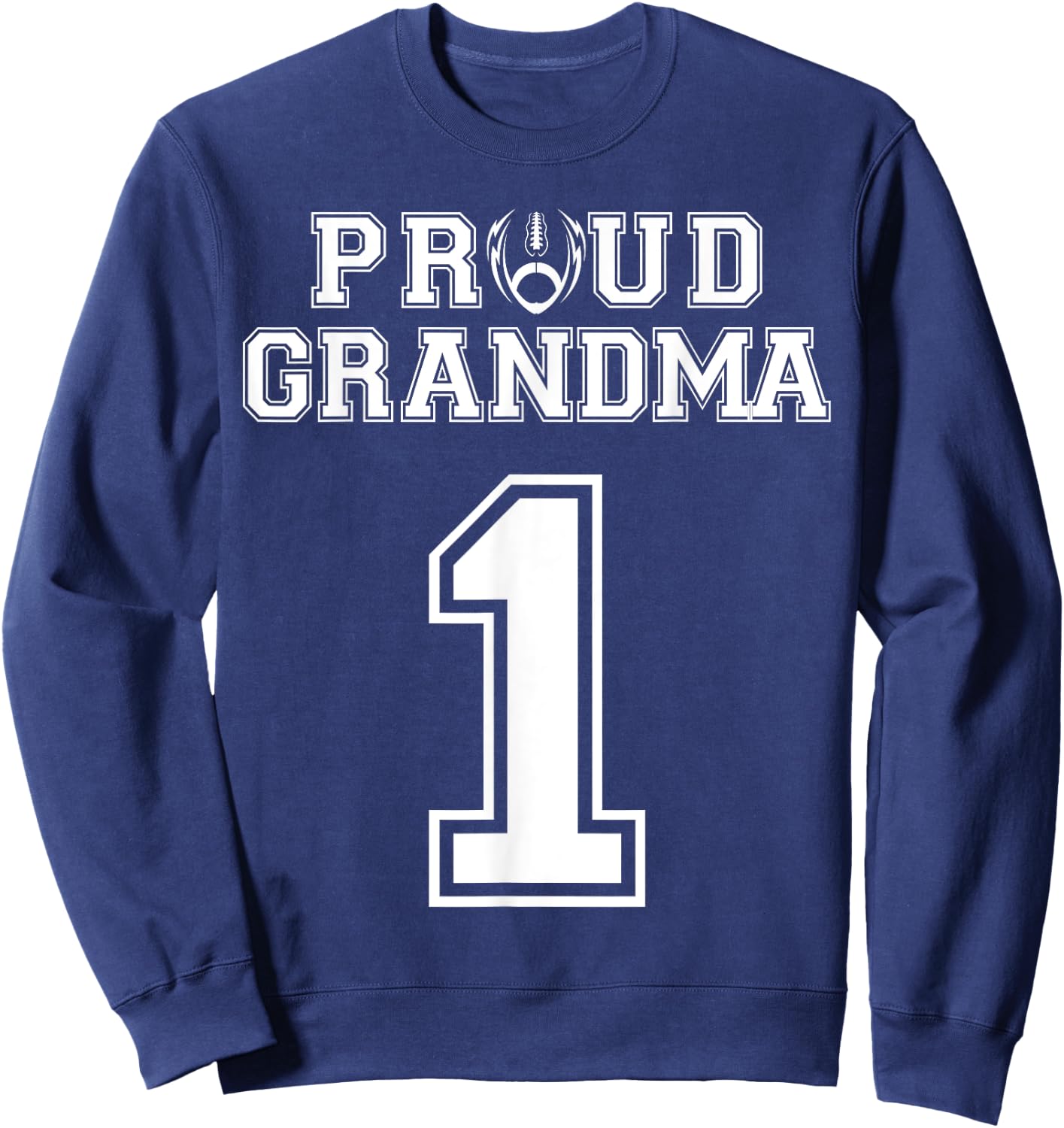 Custom Proud Football Grandma Number 1 Personalized Women Sweatshirt - Sweatshirt | Navy