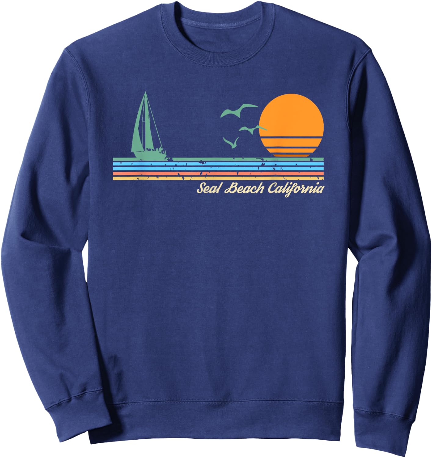 Seal Beach California Women Kids Sweatshirt - Sweatshirt | Navy