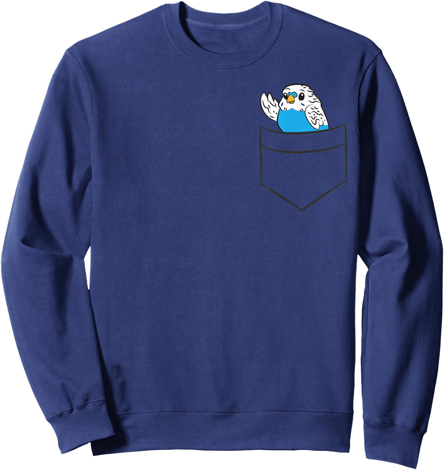 Budgie Bird Lover Cute Budgie In a Pocket Sweatshirt - Sweatshirt | Navy
