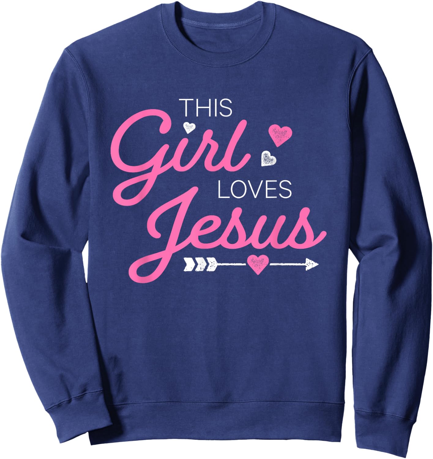 This Girl Loves Jesus For Christian Women Girls Kids Youth Sweatshirt - Sweatshirt | Navy