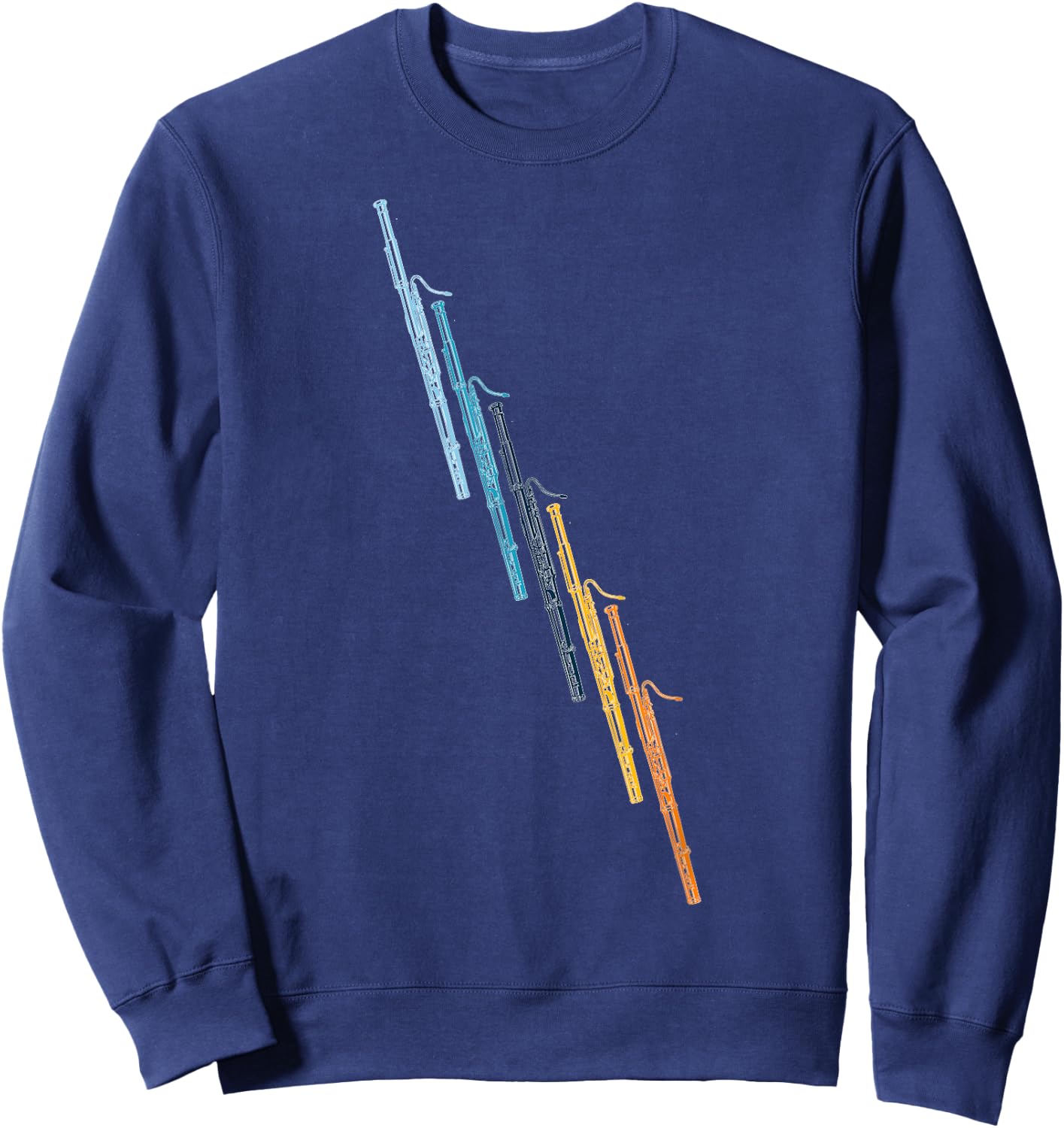 Funny Bassoon Retro Rainbow - Bassoon Player Orchestra Band Sweatshirt - Sweatshirt | Navy