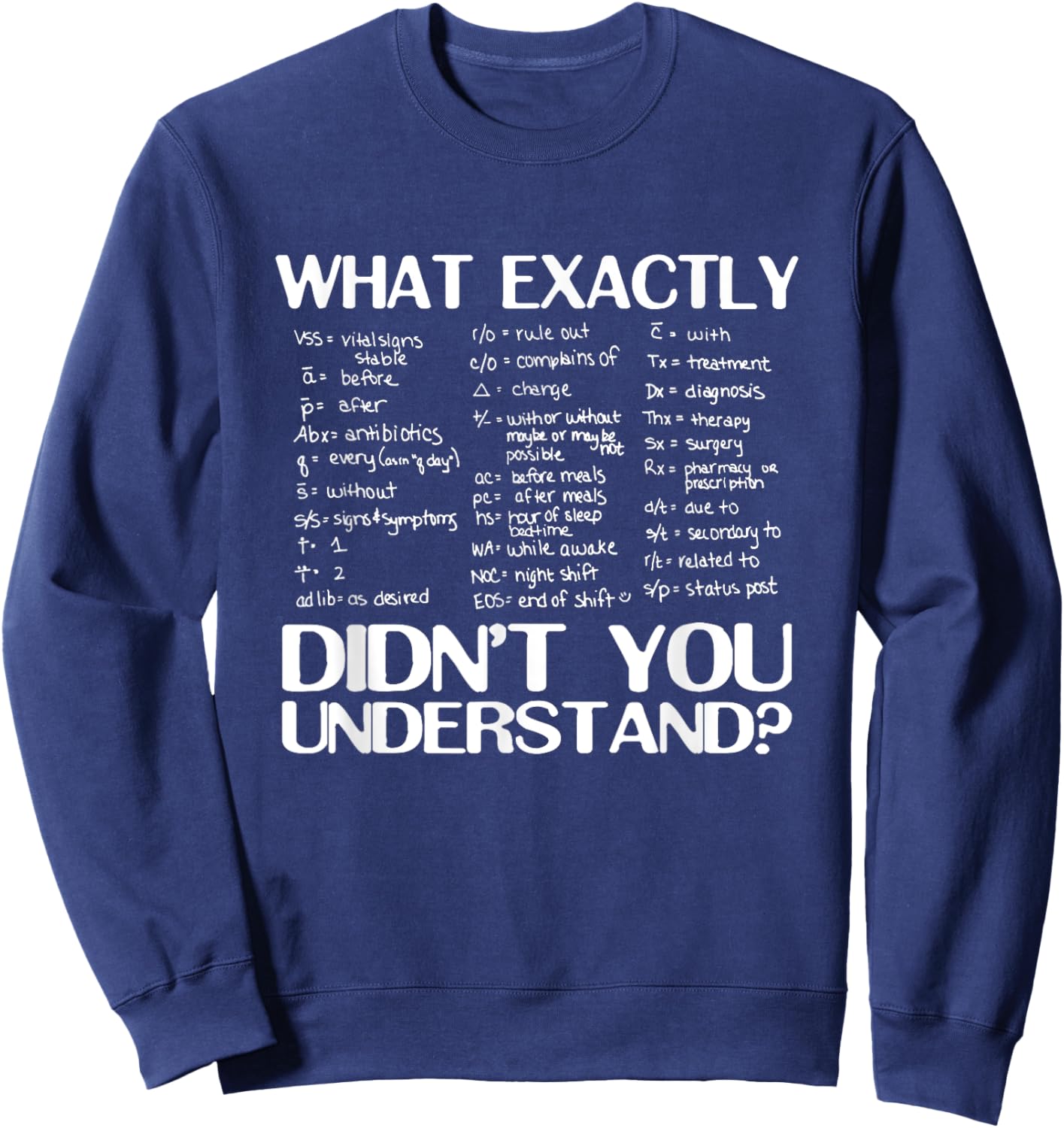 Health RN Medicine What exactly didnt you understand Sweatshirt - Sweatshirt | Navy