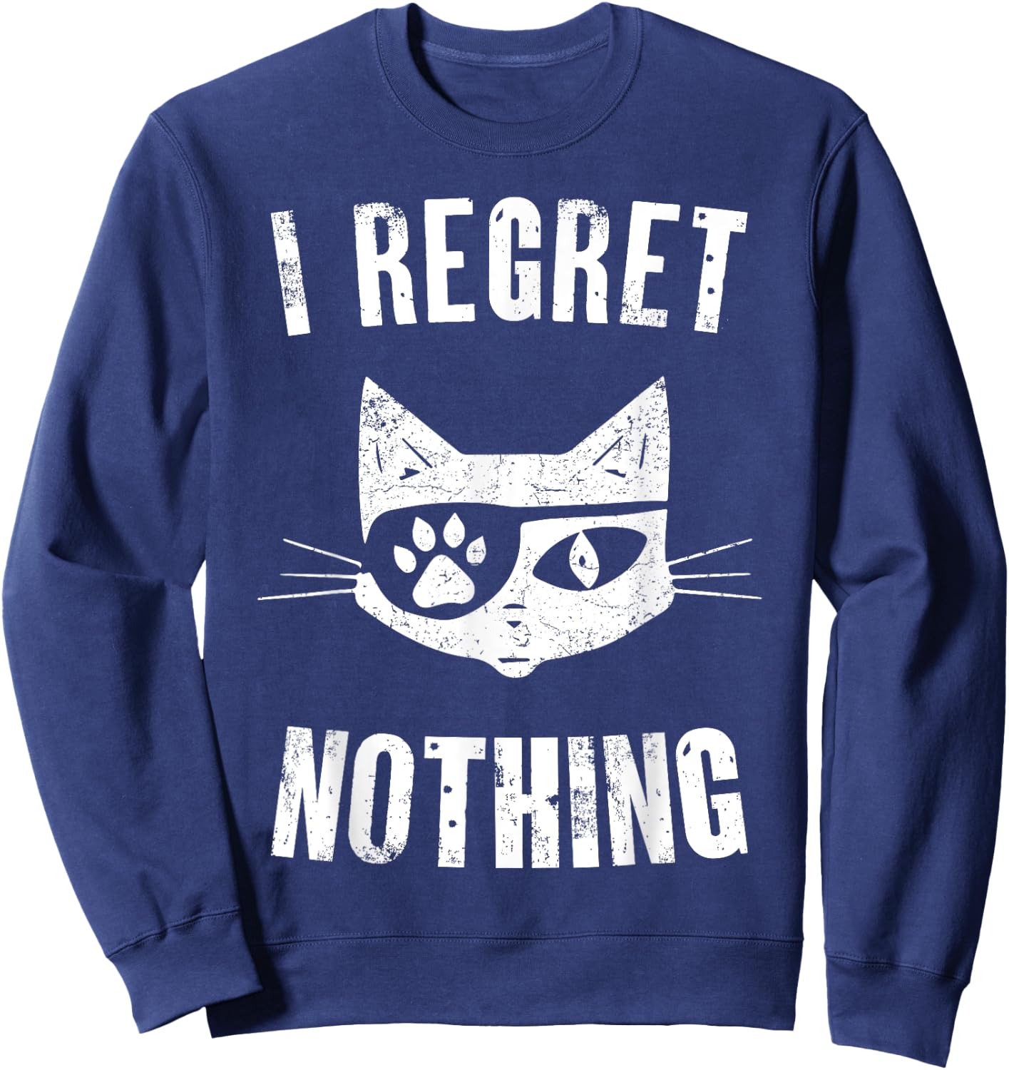 Pirate Cat I Regret Nothing Eye Patch Hook Sweatshirt - Sweatshirt | Navy