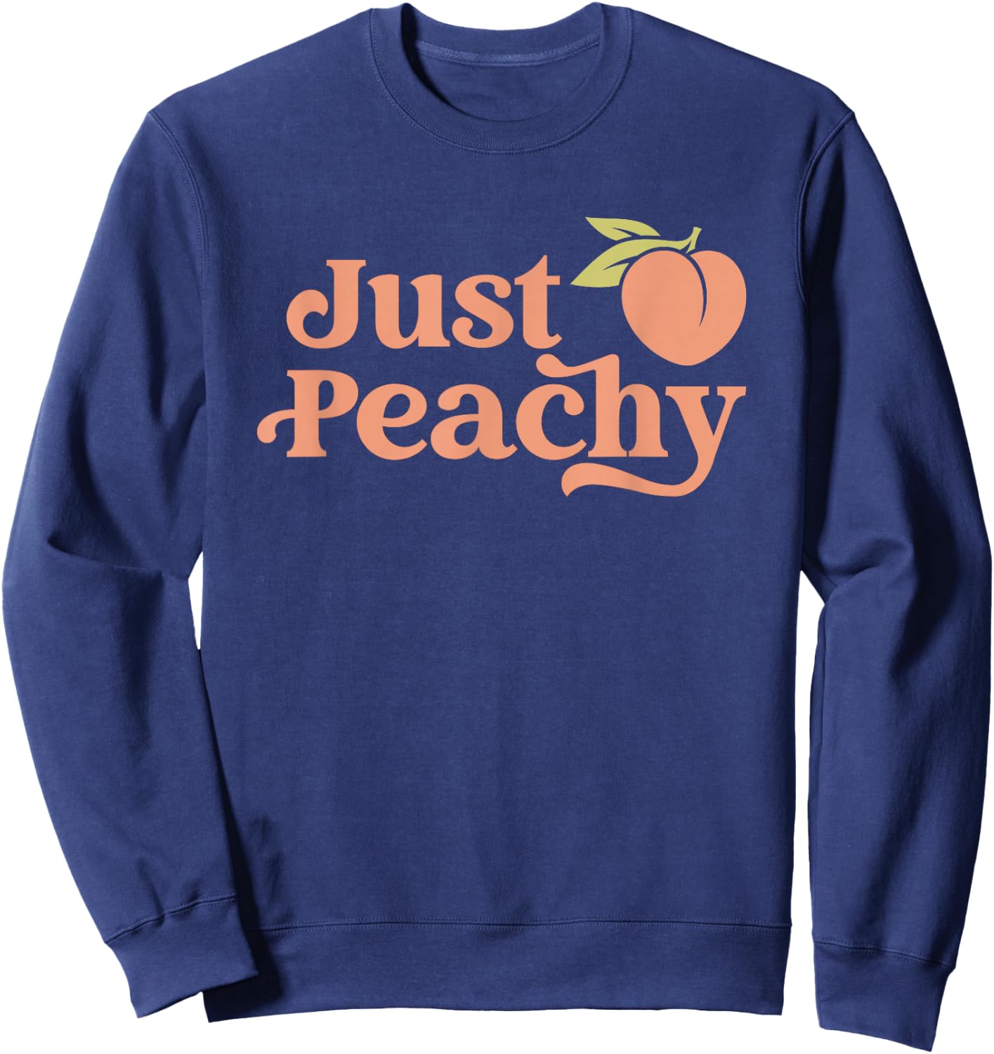 Just Peachy Retro 70s Georgia Peaches Summer Fruit Sweatshirt - Sweatshirt | Navy