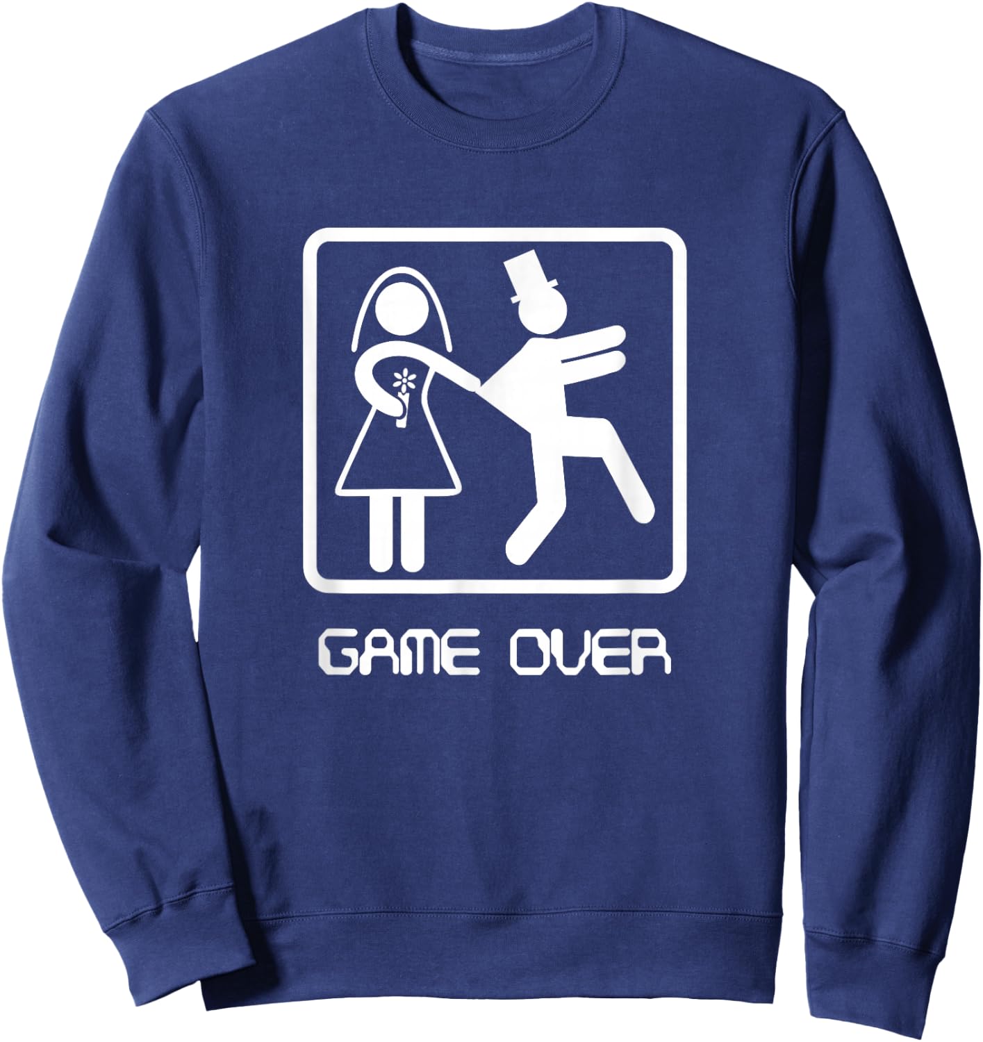 Game over shirt - Video Gamer Bachelor Wedding Groom shirt Sweatshirt - Sweatshirt | Navy