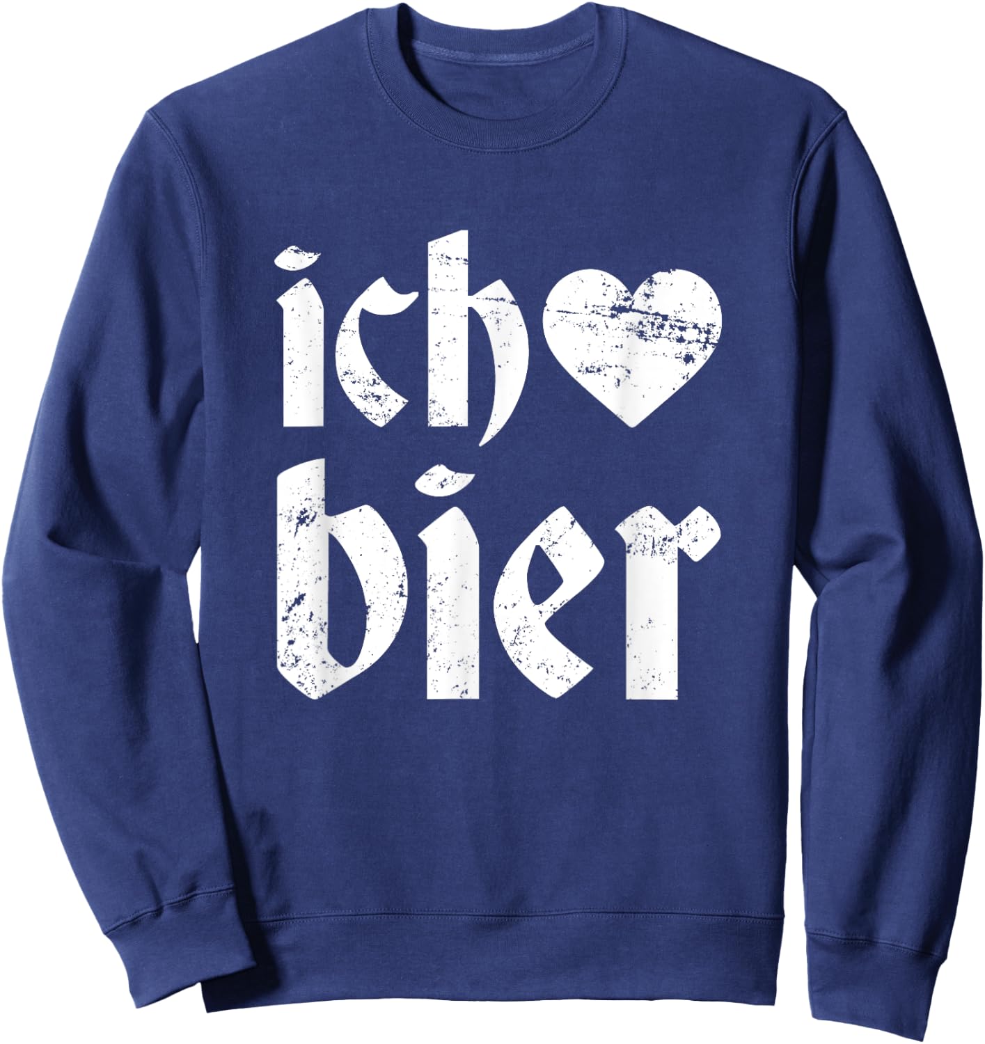 Funny Oktoberfest I Love Beer Ich Heart Bier German Drinking Sweatshirt - Sweatshirt | Navy
